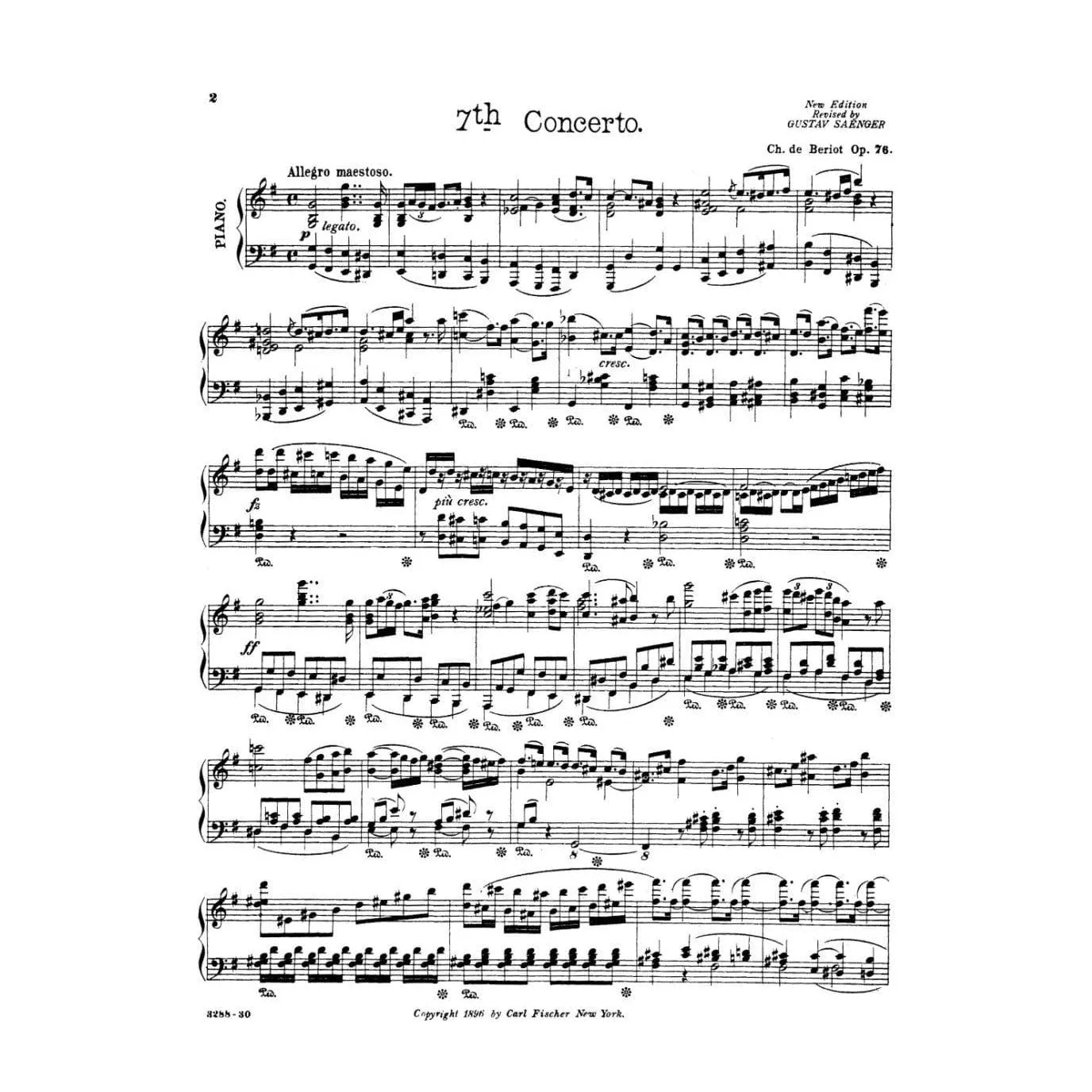 Fischer Beriot Konzert Nr.7 G-Dur op.76 Noten Violine