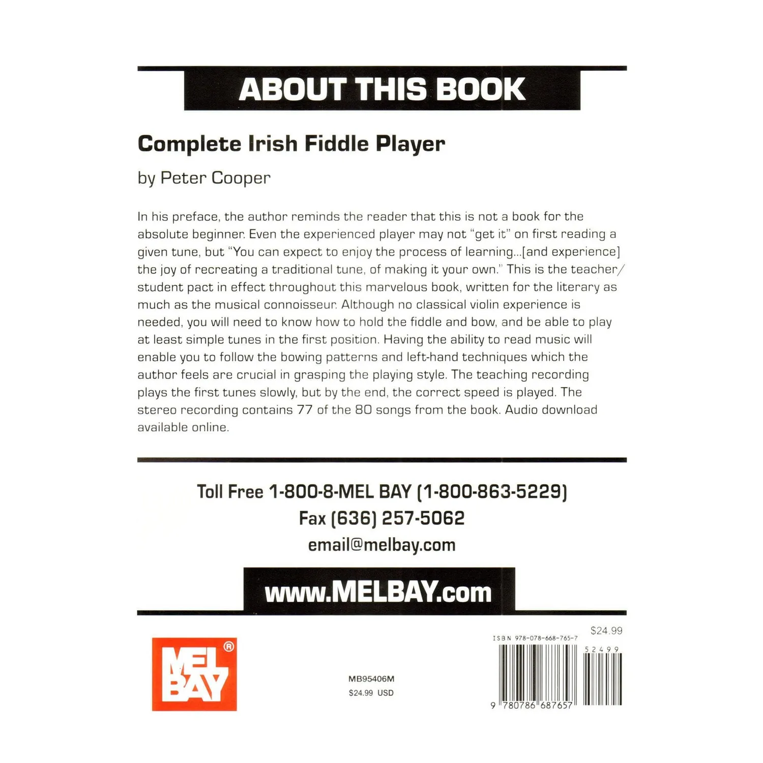 Shar Music Peter Cooper Complete Irish Fiddle Player Buch mit Audio