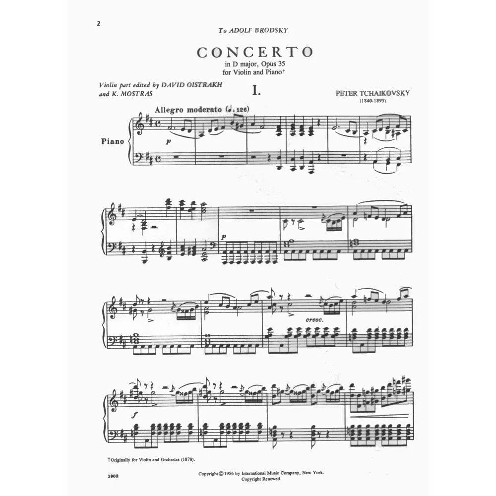 International Tschaikowsky Op 35 Violinkonzert Oistrach