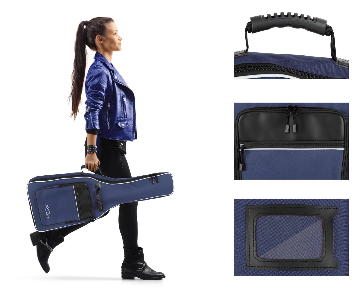 Rocktile 1/2 Klassik-Gitarrentasche Gigbag Blau gepolstert