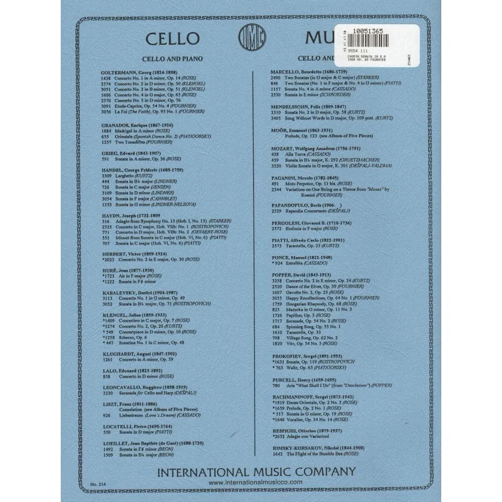 Shar Music Chopin Sonate g-Moll op.65 Noten Cello Klavier