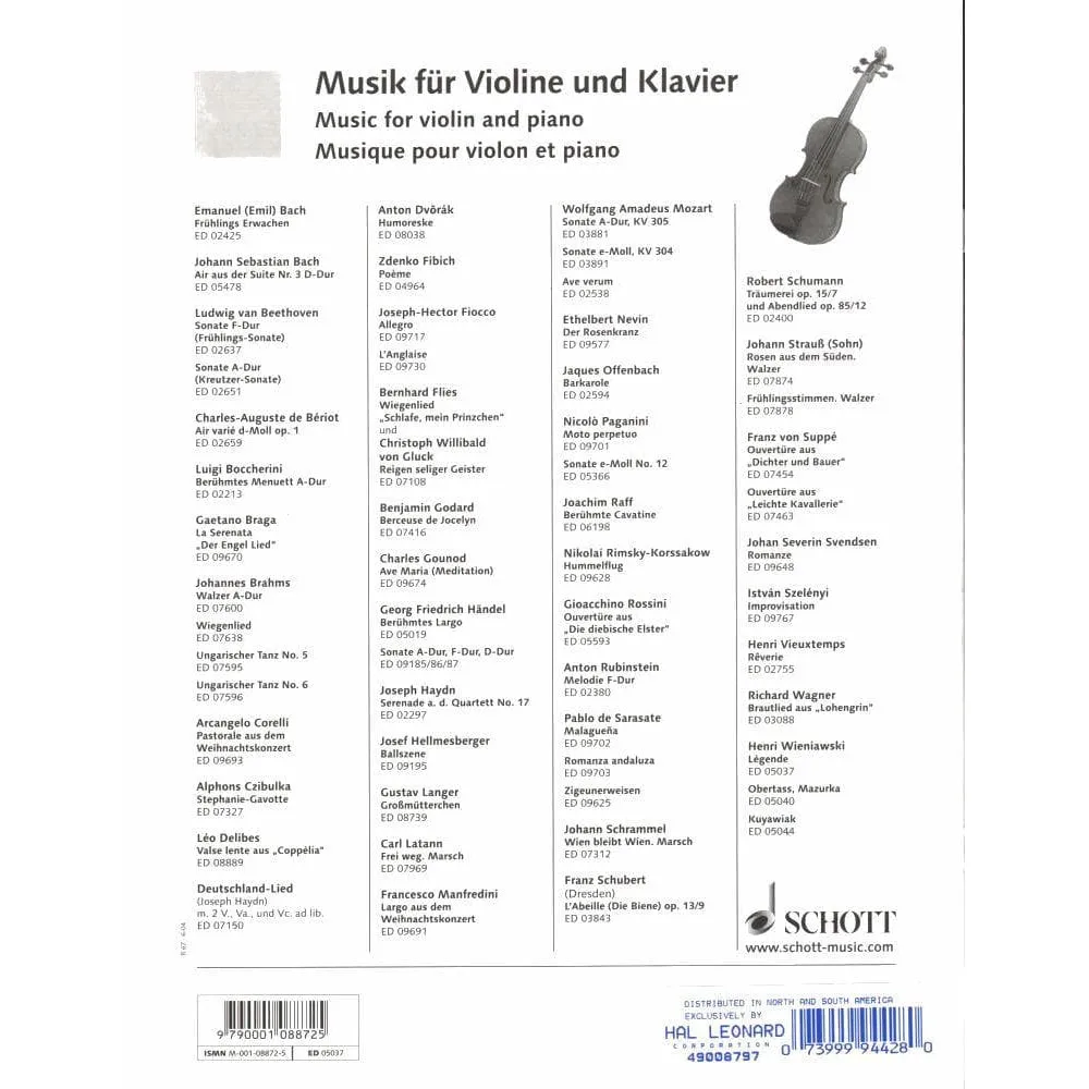 Wieniawski Legende Op.17 Violinenoten mit Klavier Schott