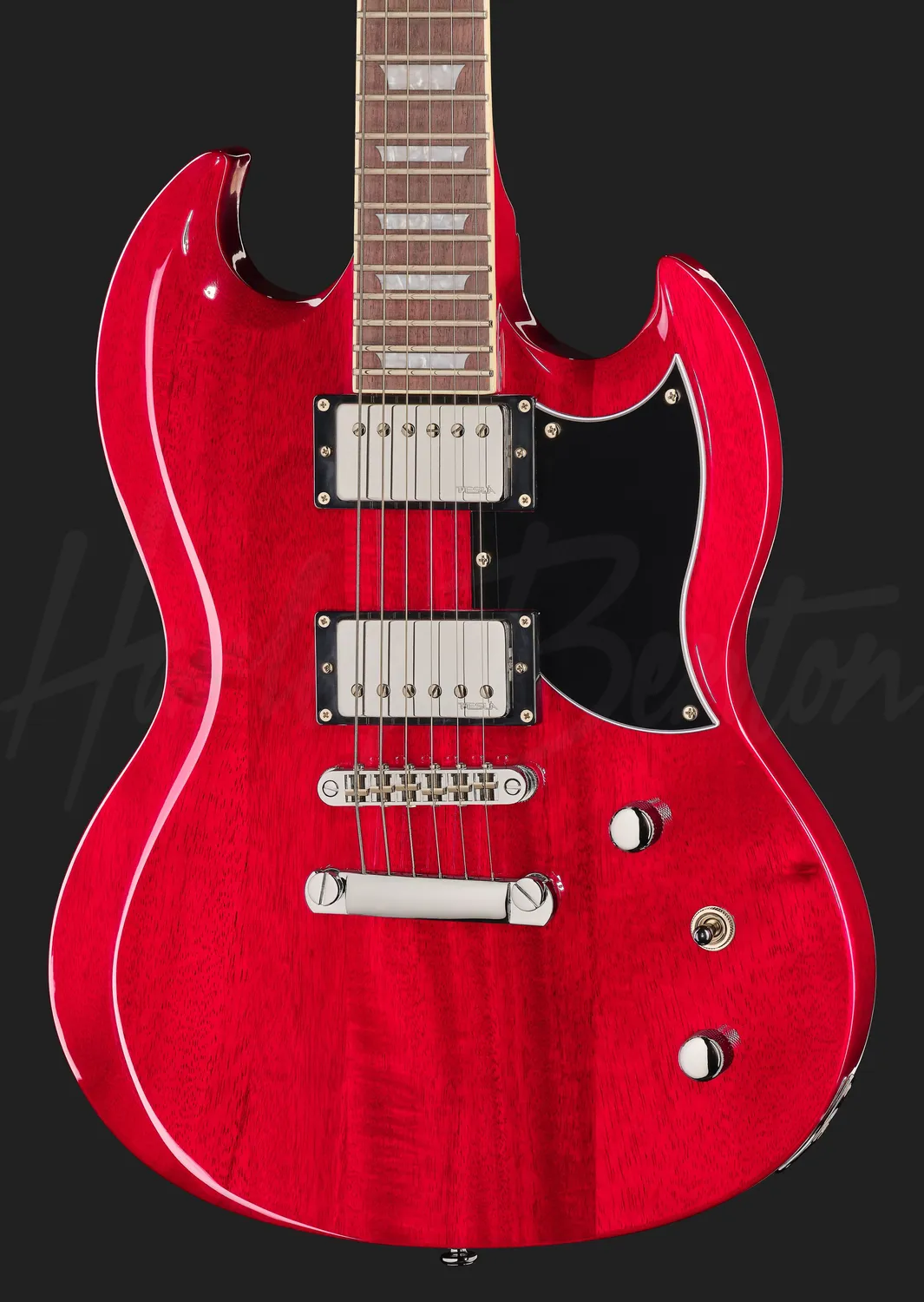 Harley Benton Vintage DC-Custom II Cherry E-Gitarre Humbucker