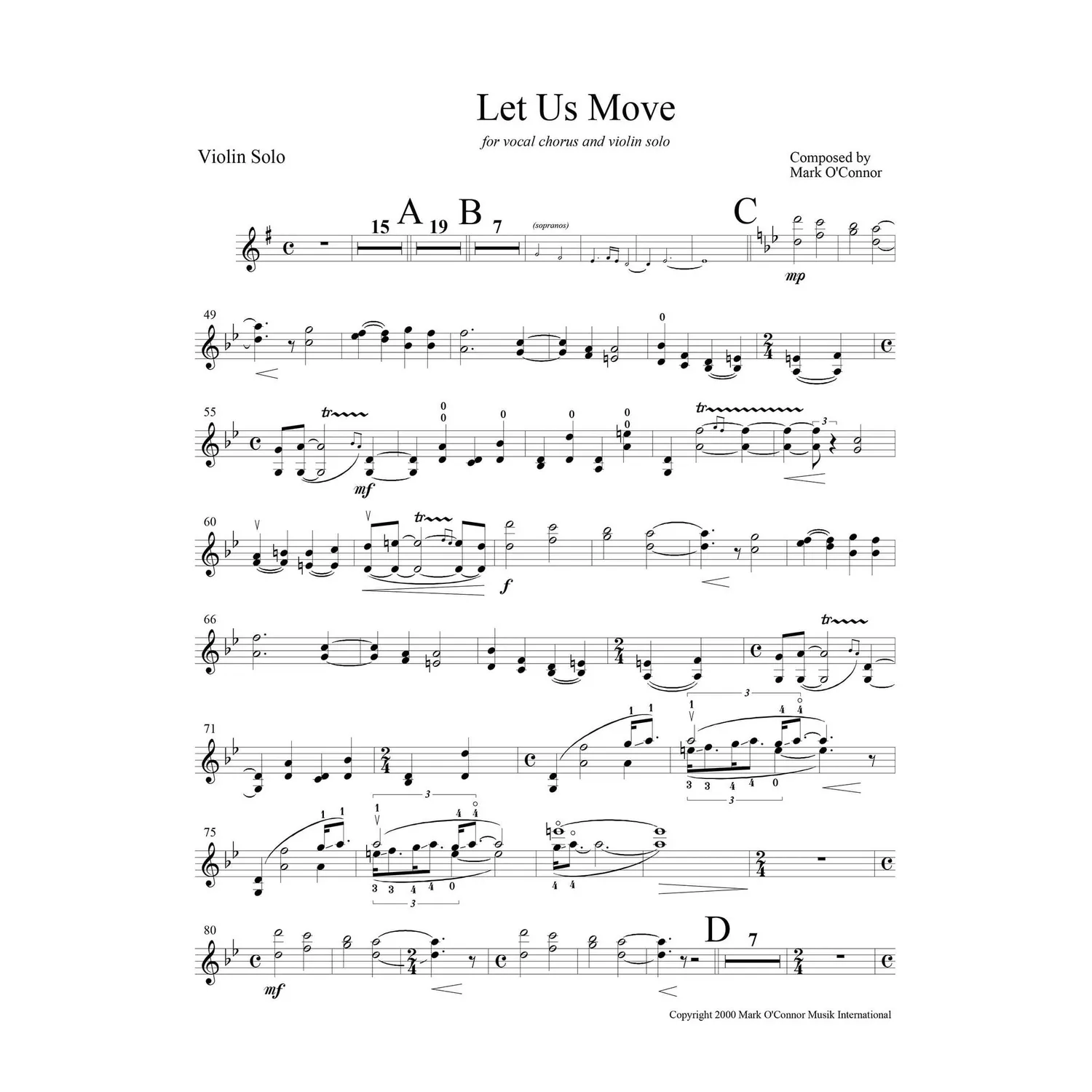 Mark O'Connor Let Us Move Noten Download Violine