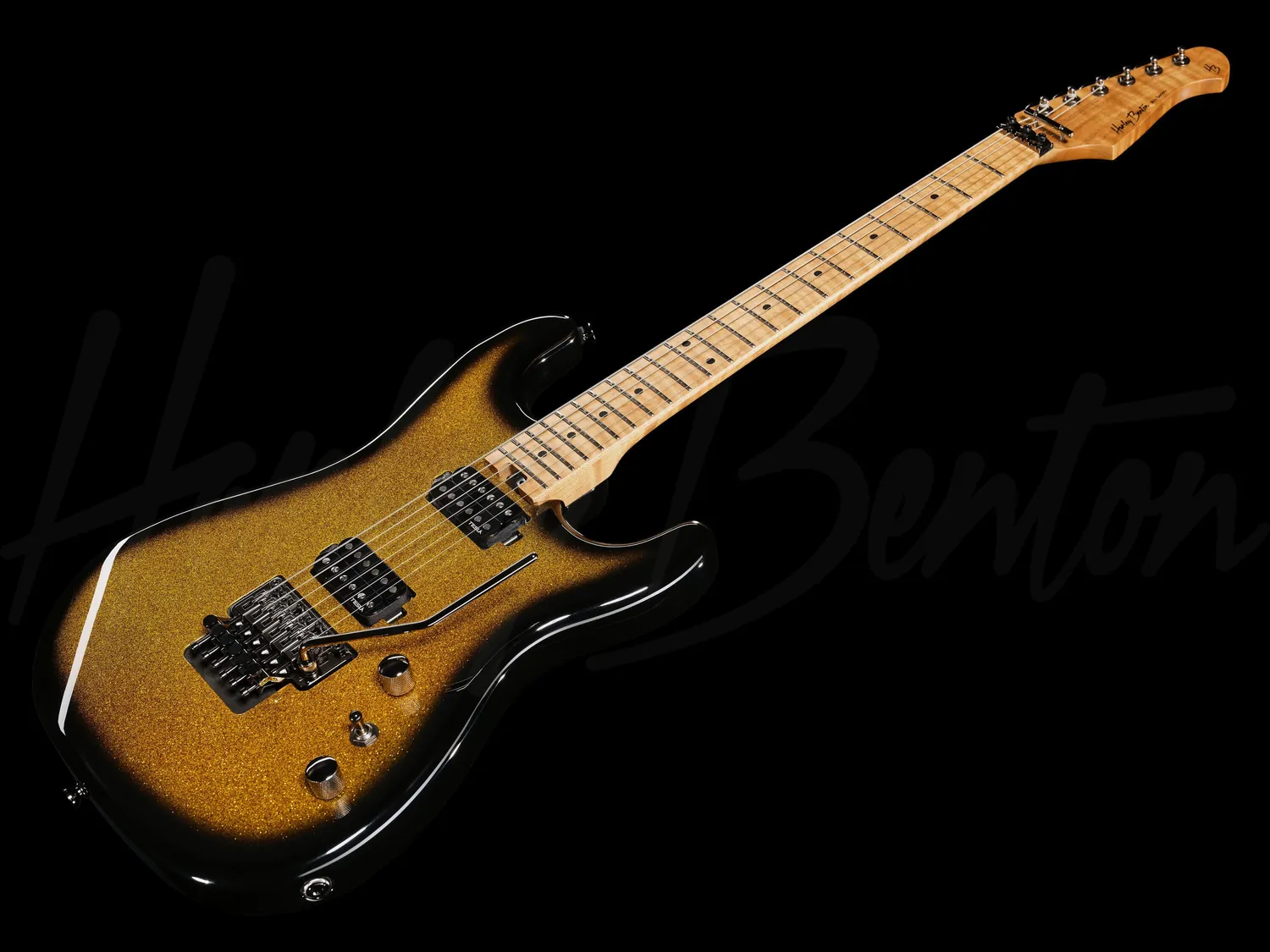 Harley Benton ST-80FR MN HH E-Gitarre Gold Sparkle