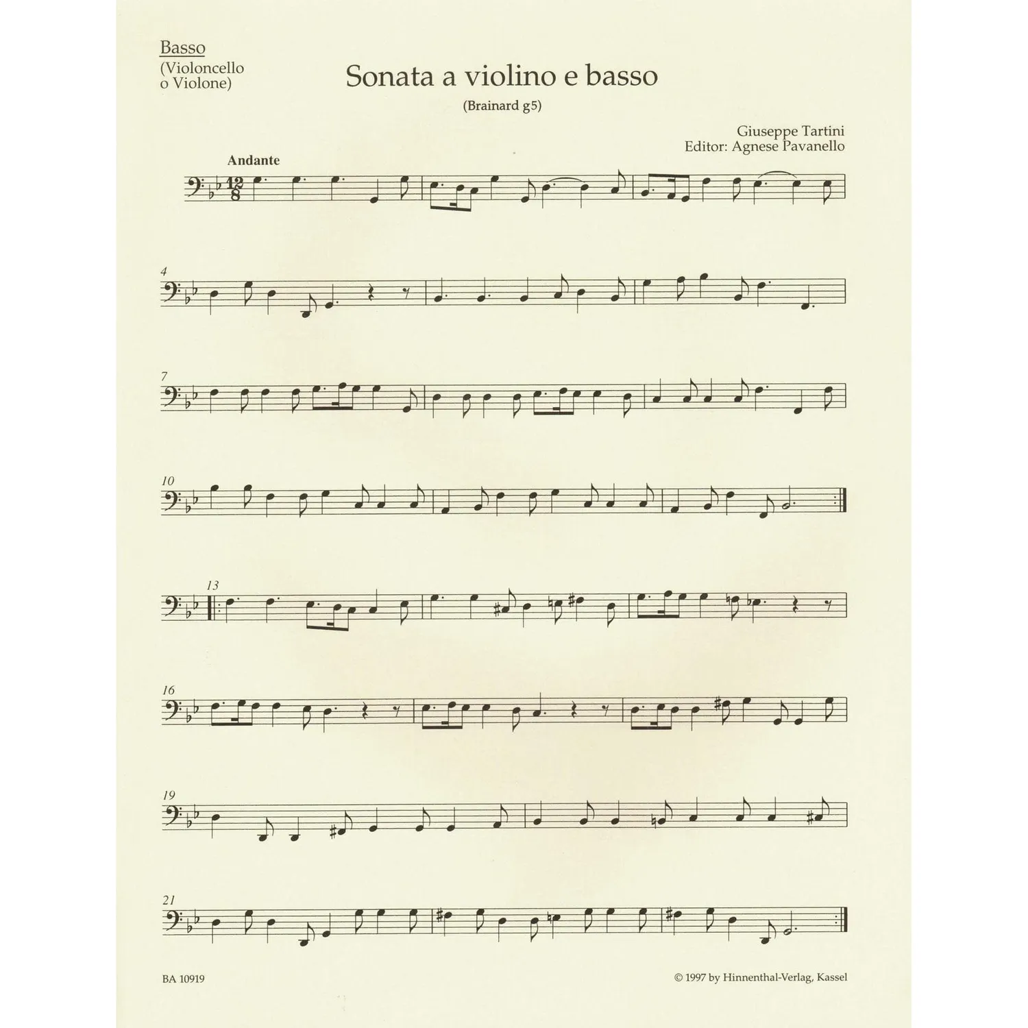 Shar Music Tartini Teufelstriller Sonate Geigennoten Urtext