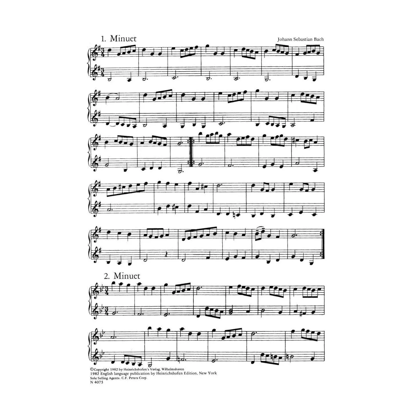 Heinrichshofen Bach Leichte Violinduos 2 Violinen Noten