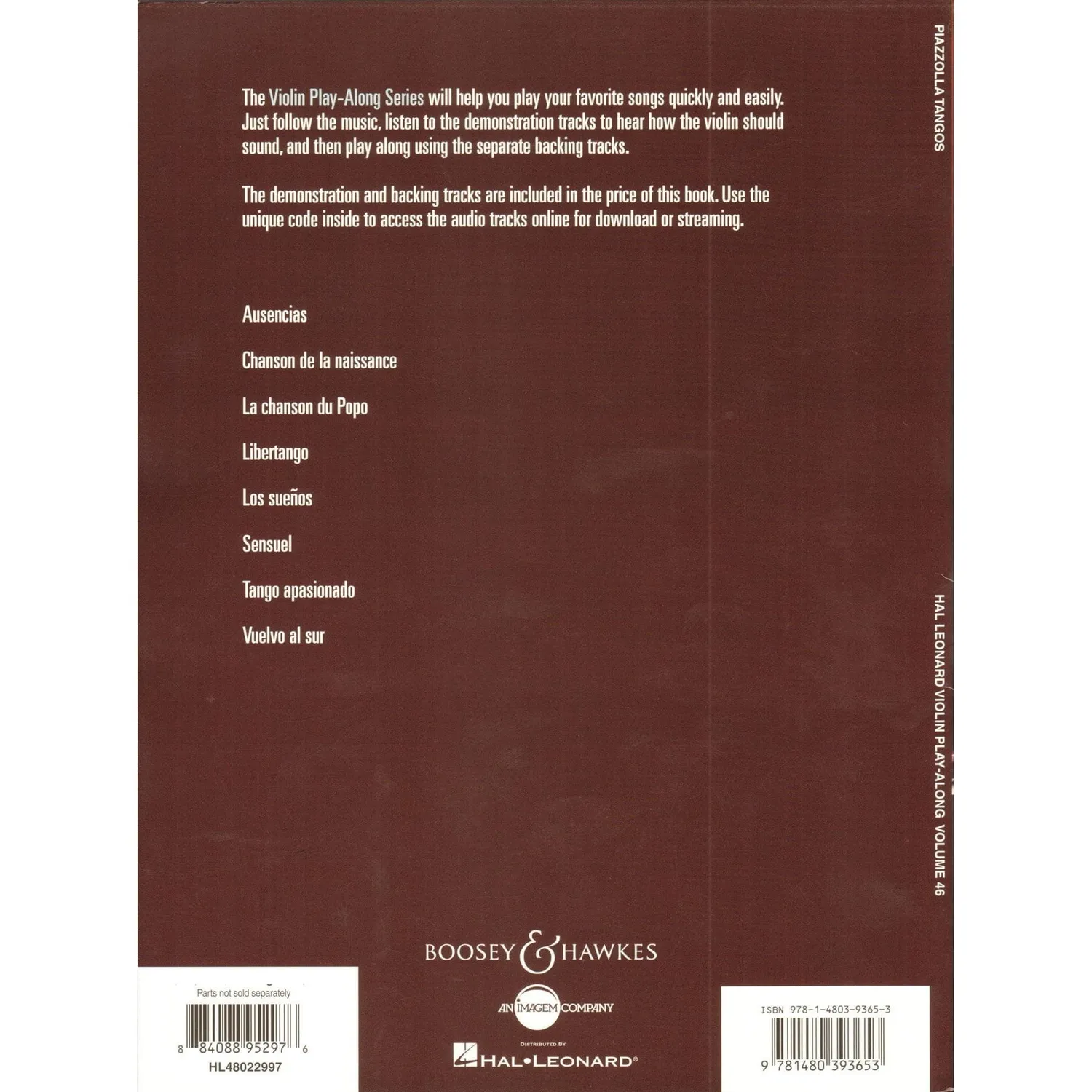 Hal Leonard Piazzolla Tangos Vol. 46 Violinenoten mit Audio