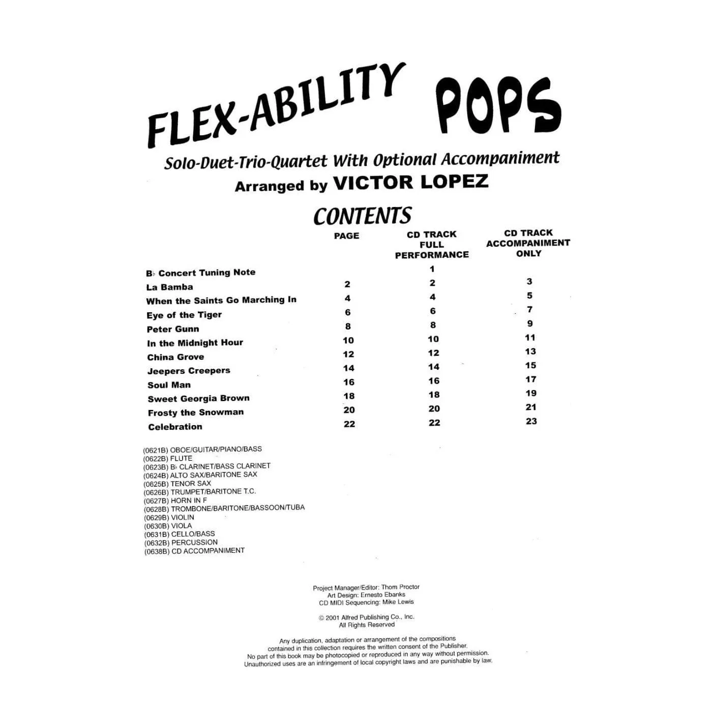 Shar Music Flex Ability Pops Noten Oboe Bass Quartett