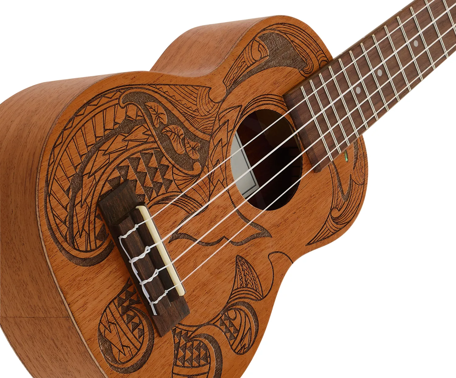 Harley Benton Hawaii Dolphin Tattoo Sopran-Ukulele Mahagoni