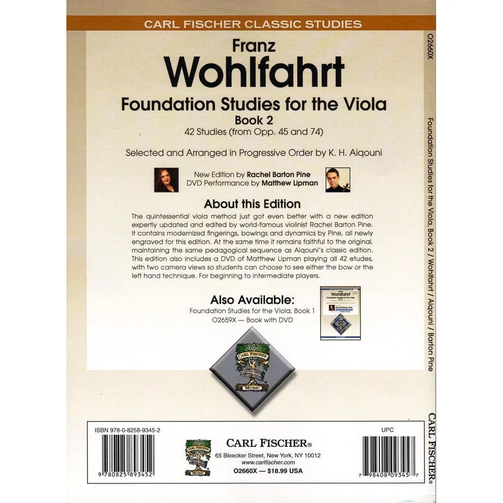 Franz Wohlfahrt Foundation Studies Viola Buch 2 Etüden