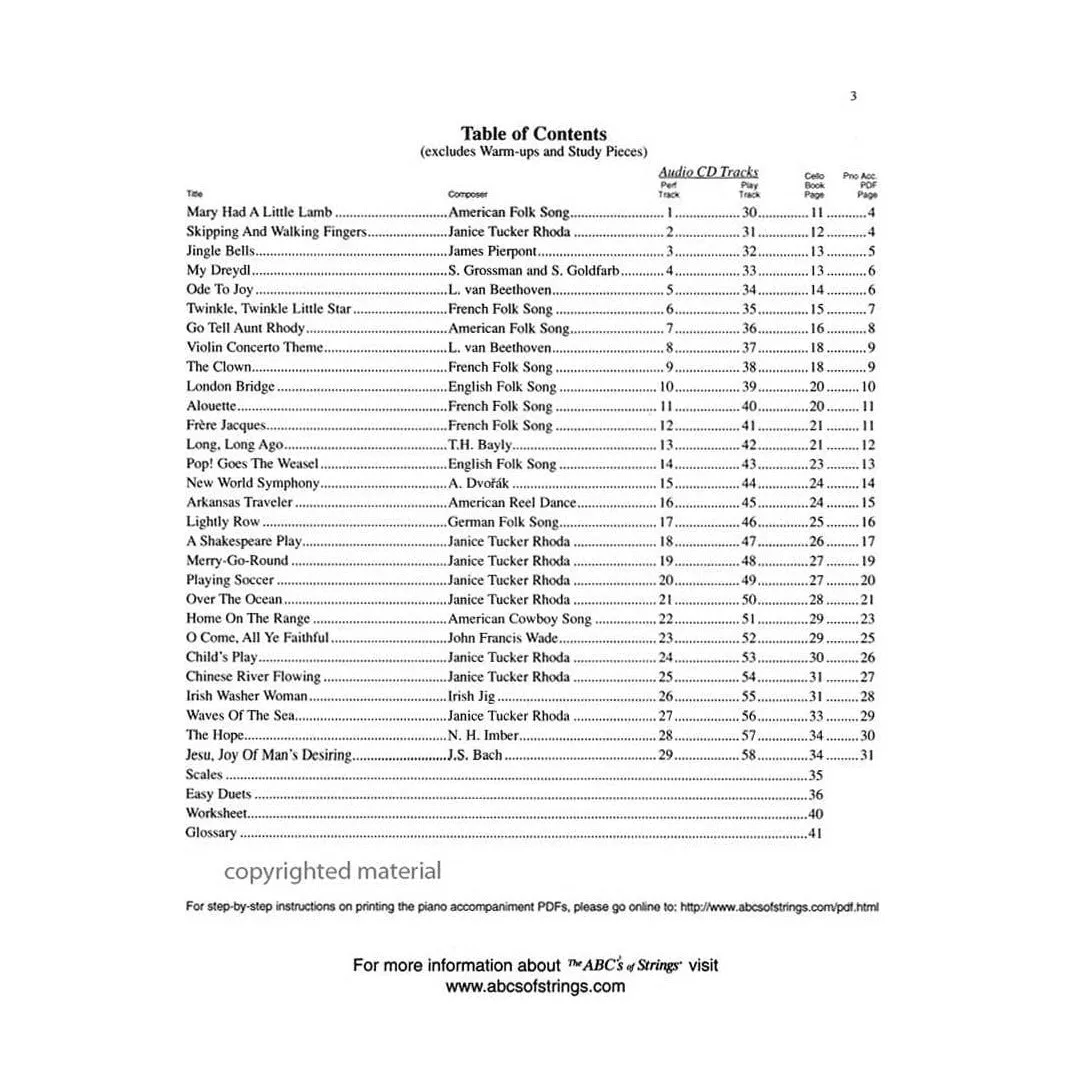 Rhoda ABCs of Cello Celloschule Anfänger Carl Fischer
