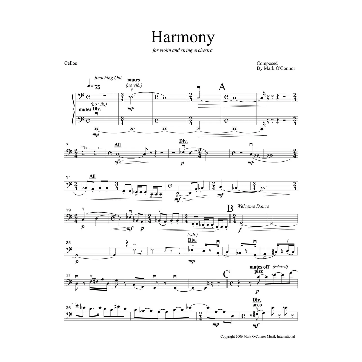 OConnor Harmony Cello Noten Download