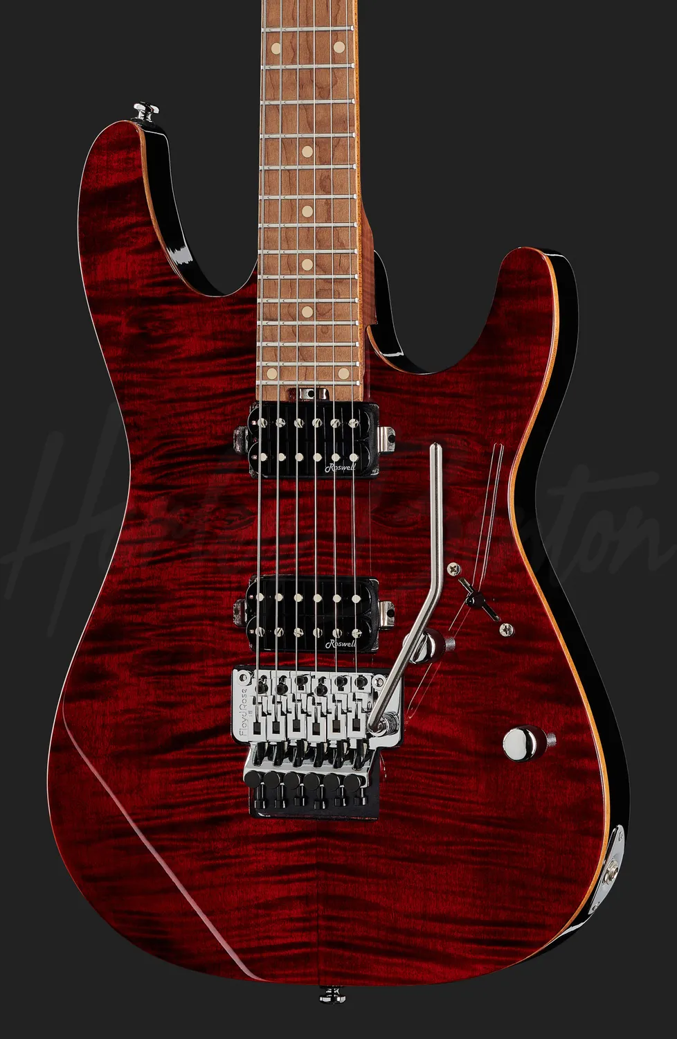 Harley Benton Fusion-III HH FR Roasted E-Gitarre Flame Cherry