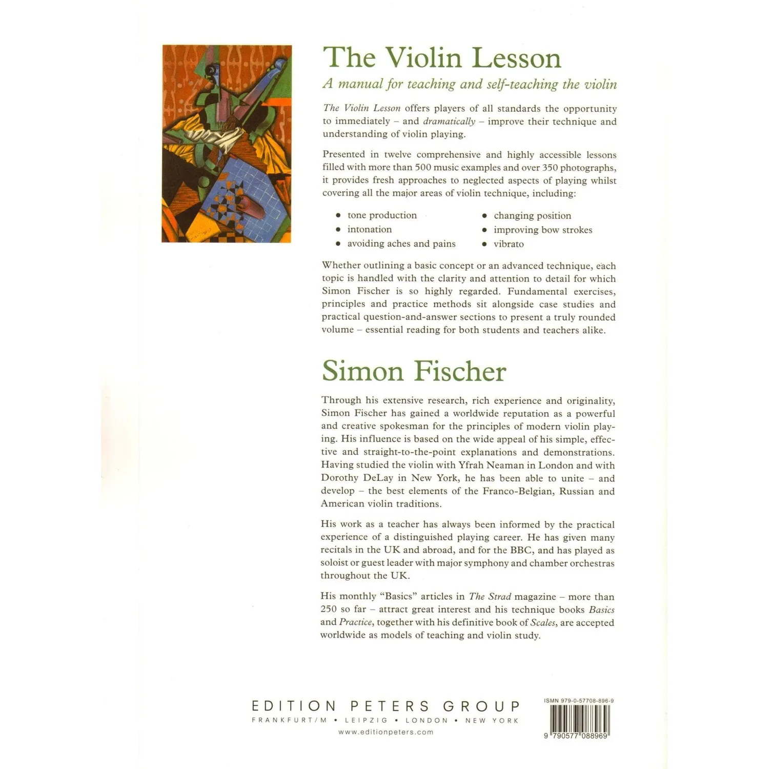 Peters Simon Fischer The Violin Lesson Noten Geige Anfänger
