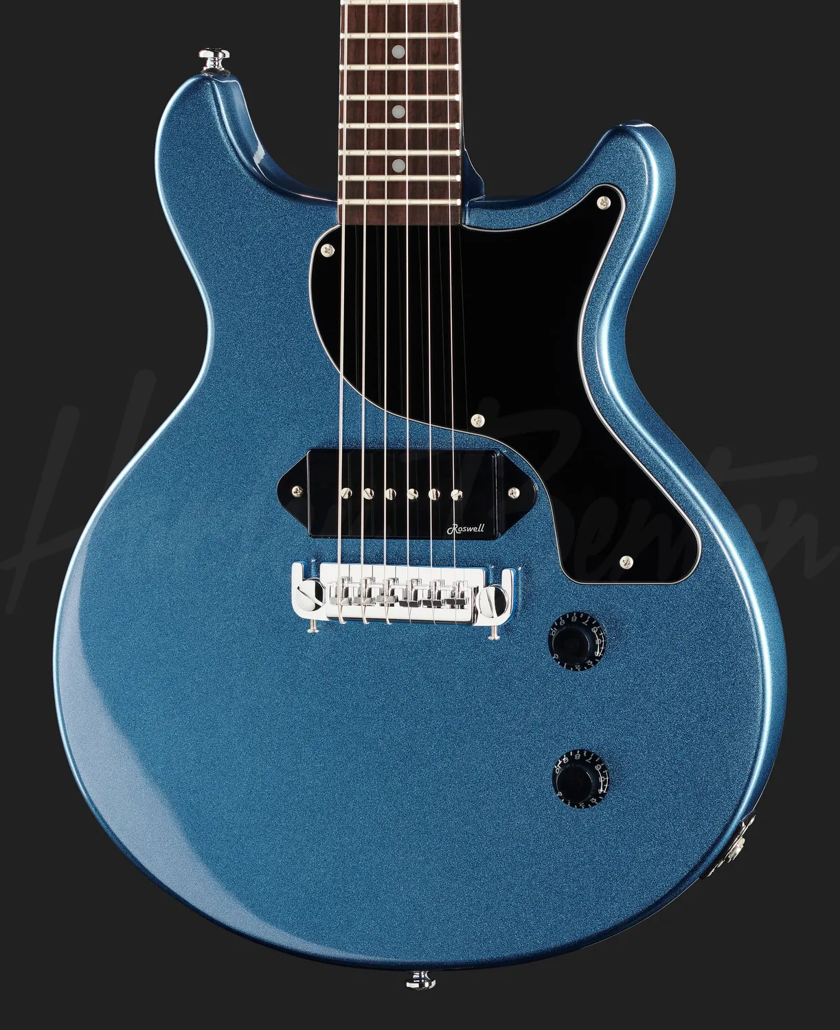 Harley Benton Vintage DC-Junior E-Gitarre Pelham Blue P90