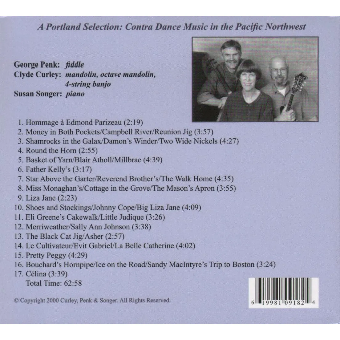 Songer Portland Selection Vol. 1 Fiddle-CD Contra Dance