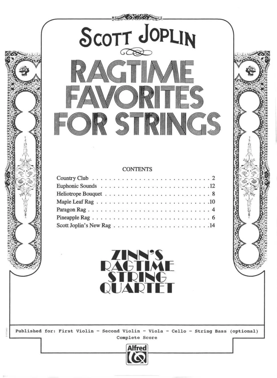 Belwin Joplin Ragtime Favorites Violin 1 Noten Quartett