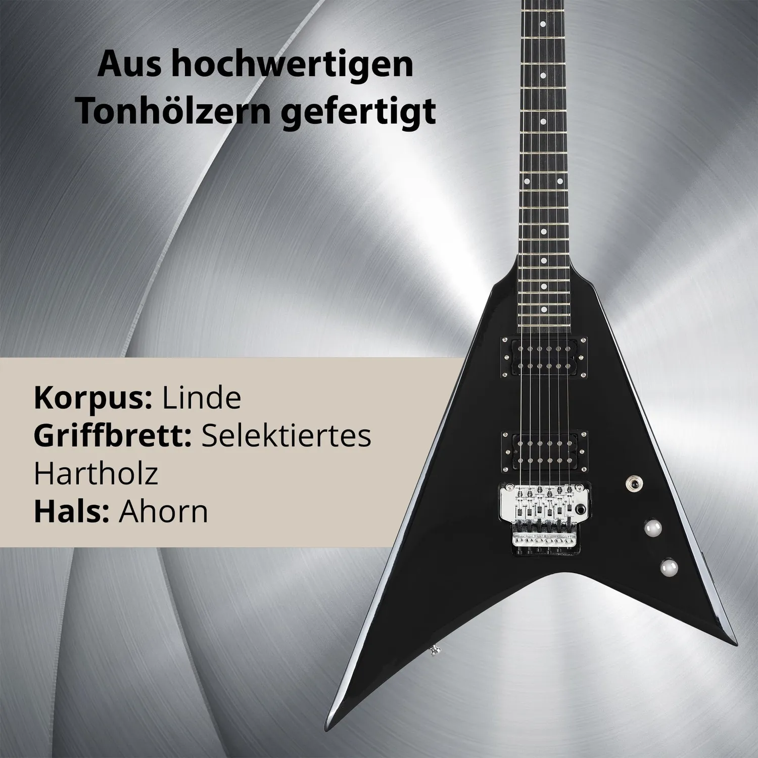 Rocktile MG-3013 Blade E-Gitarre Schwarz Tremolo