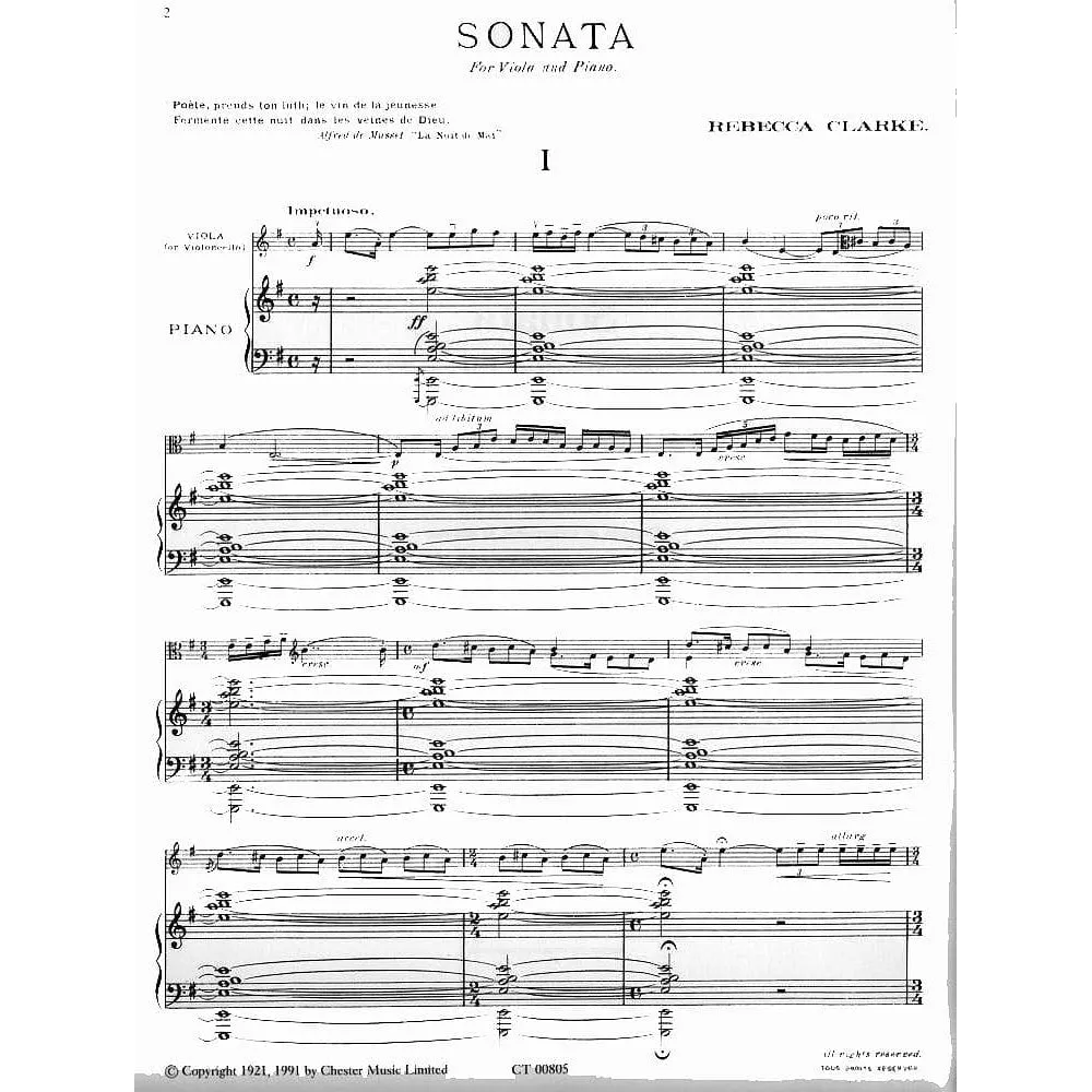 Chester Clarke Sonata Viola Noten Viola Klavier 1919