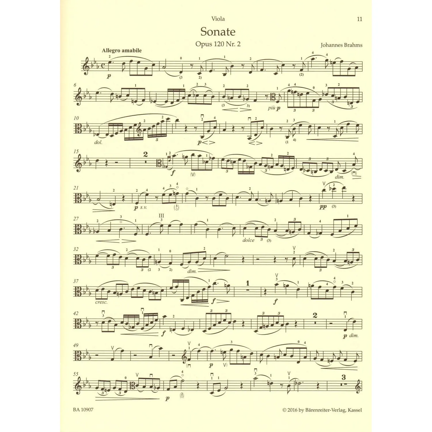 Brahms Sonaten Op 120 Viola Klavier Bärenreiter Urtext