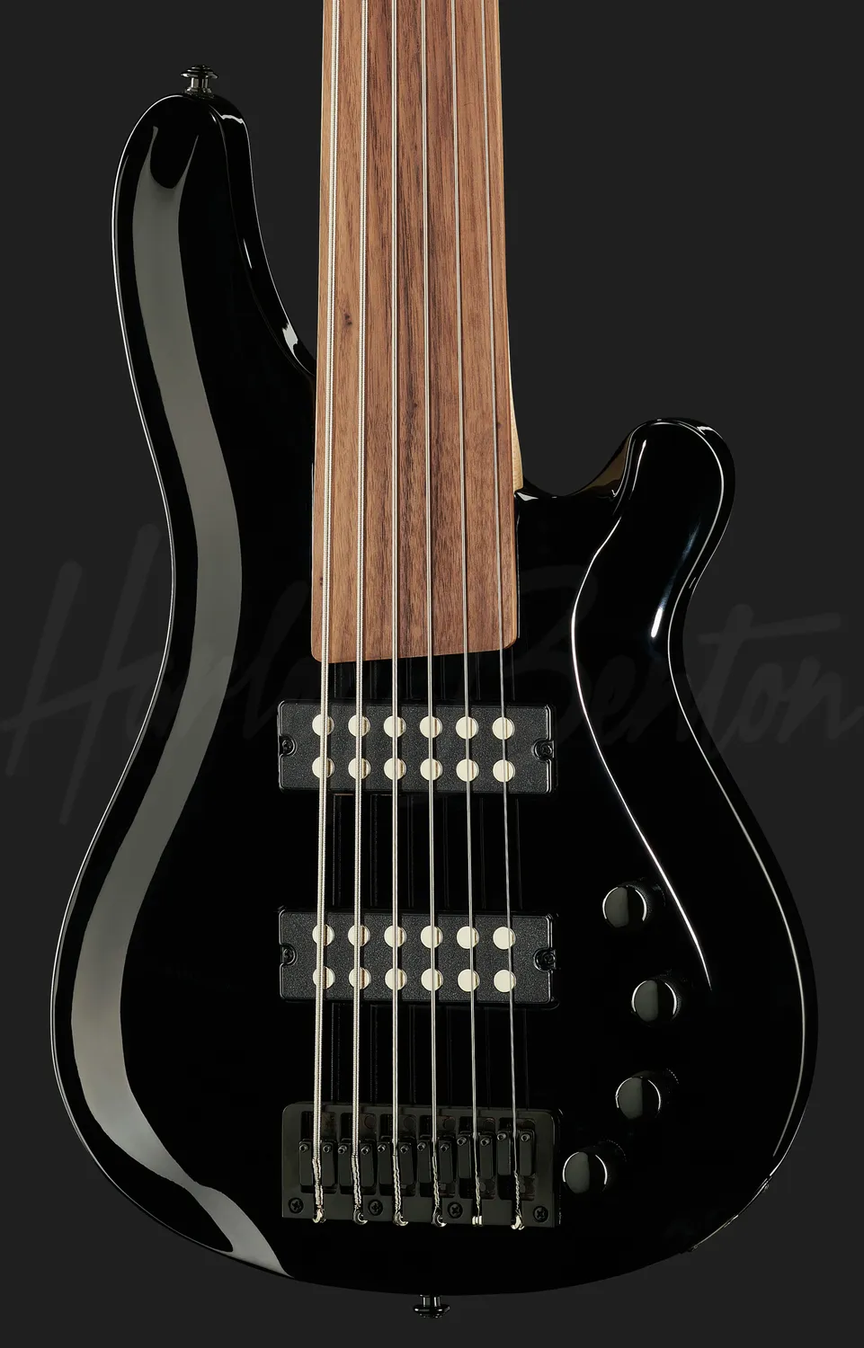 Harley Benton Pro B-650FL E-Bass Black 6-Saiter Fretless