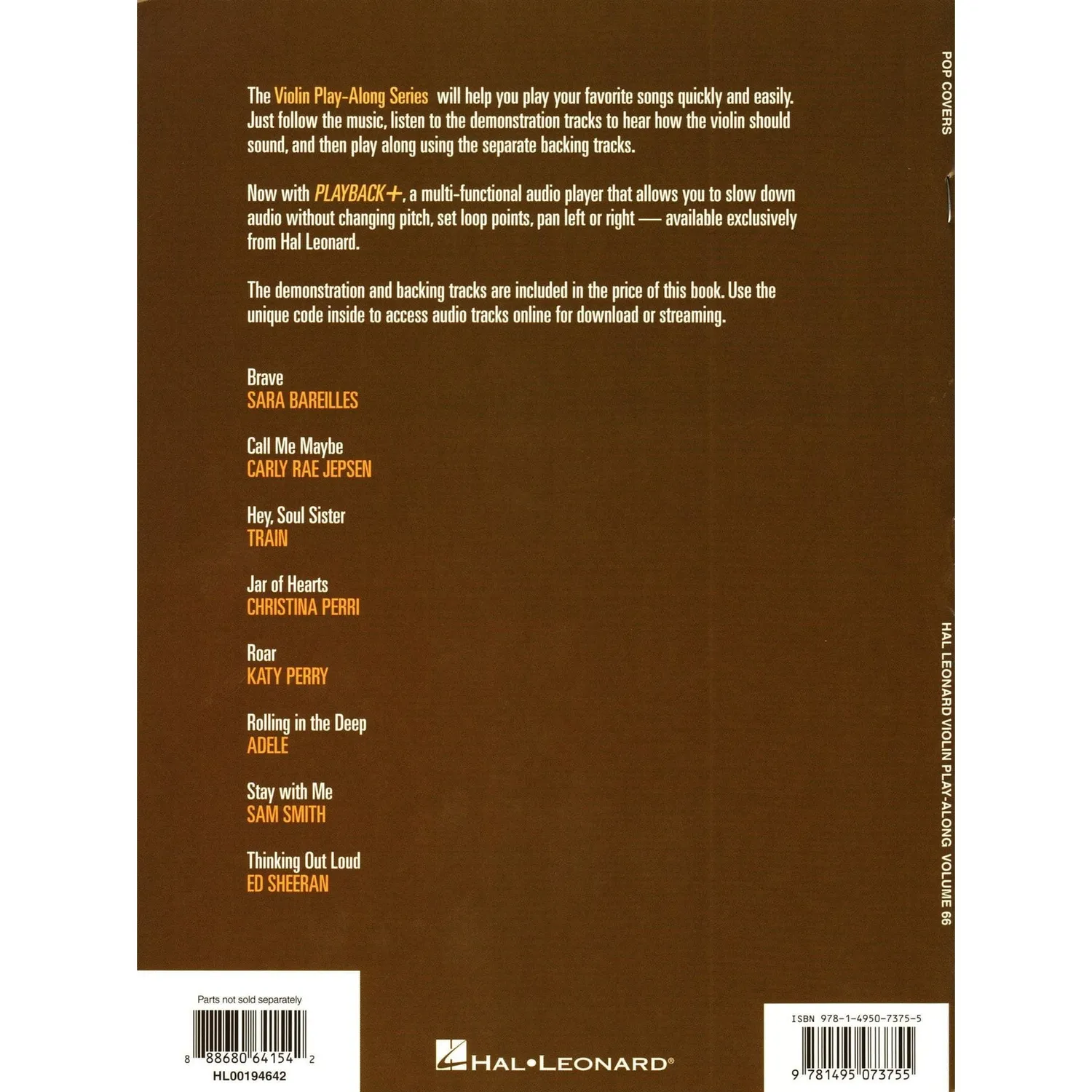 Hal Leonard Violin Play-Along Vol.66 Noten Pop Covers