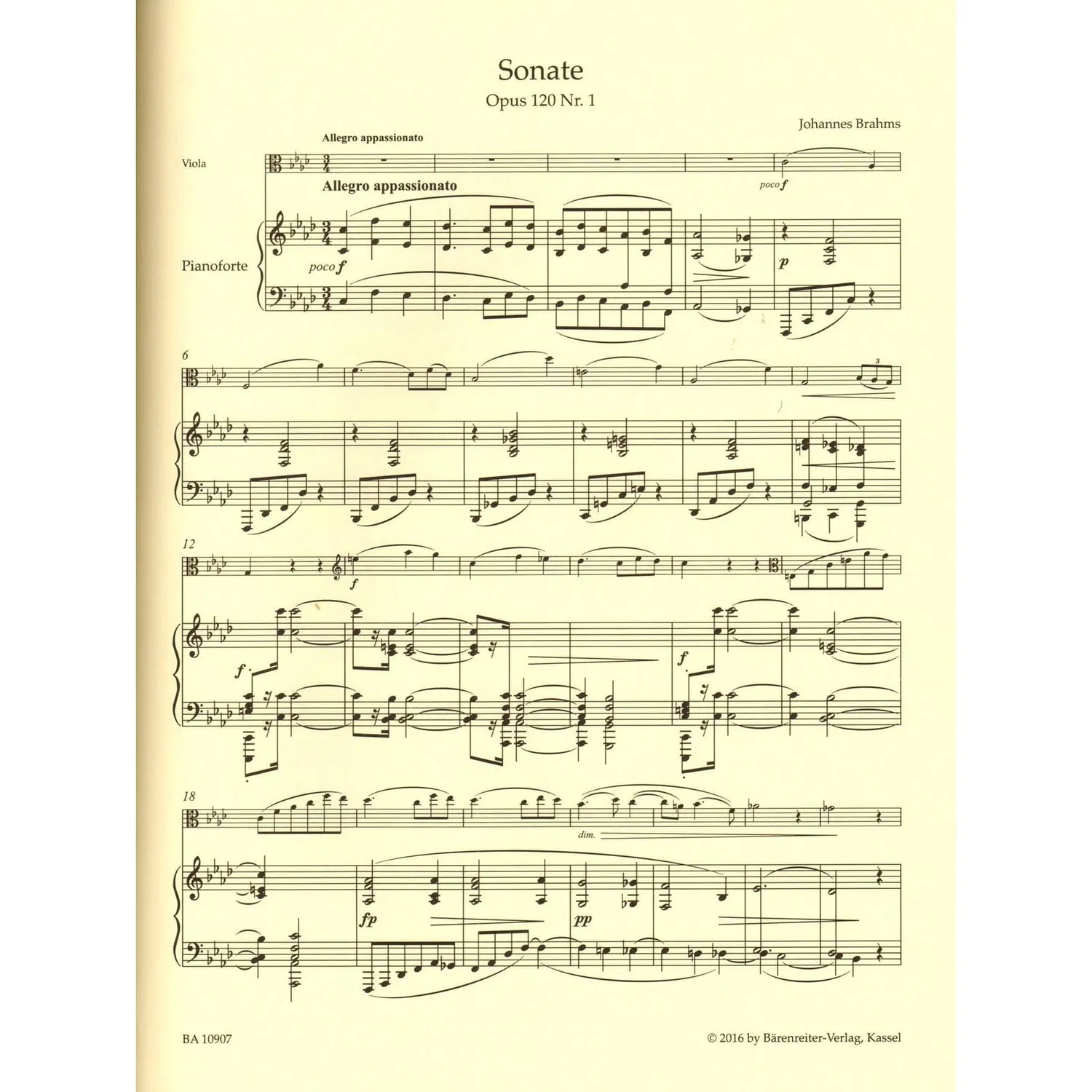 Brahms Sonaten Op 120 Viola Klavier Bärenreiter Urtext