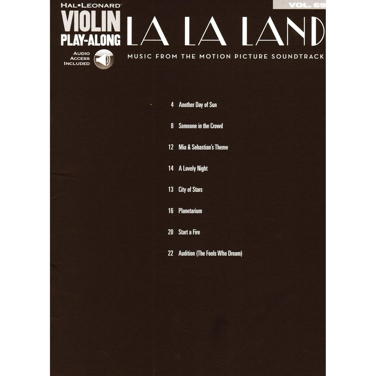 Hal Leonard La La Land Violine Noten Play-Along Vol 69 Audio