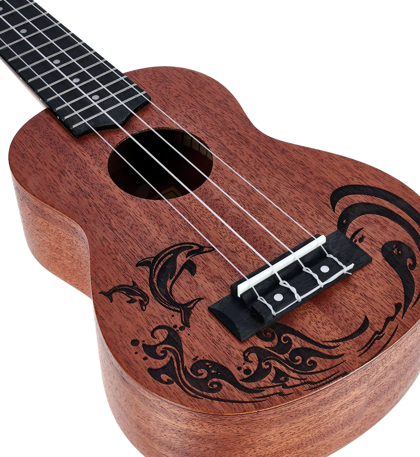 Harley Benton Standard Kahuna-S Dolphin Sopran-Ukulele Mahagoni