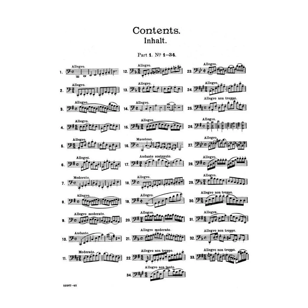 Carl Fischer Dotzauer 62 Etüden Vol.1 Nr.1-34 Cellonoten