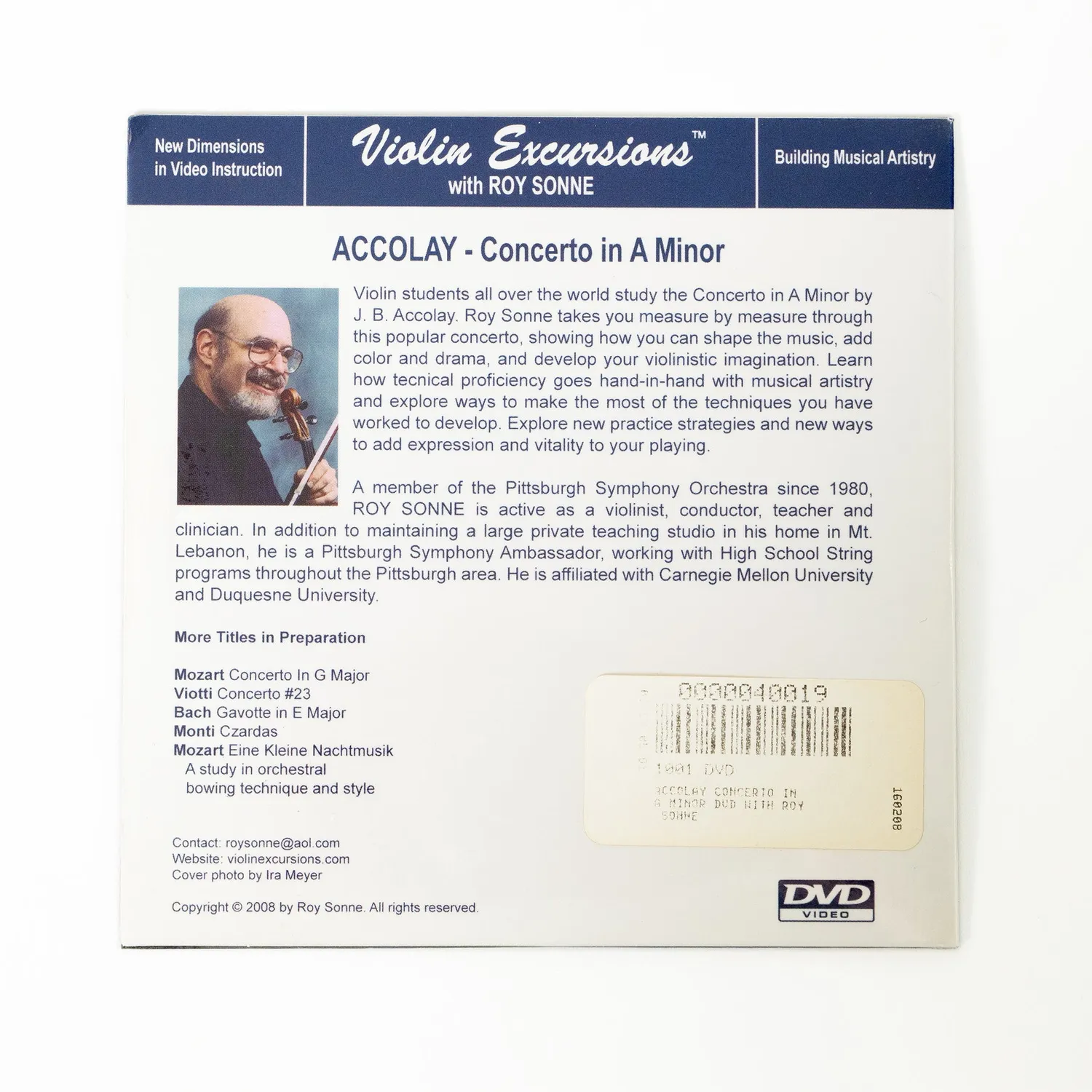 Accolay Konzert a-Moll Violine Noten mit Roy Sonne DVD