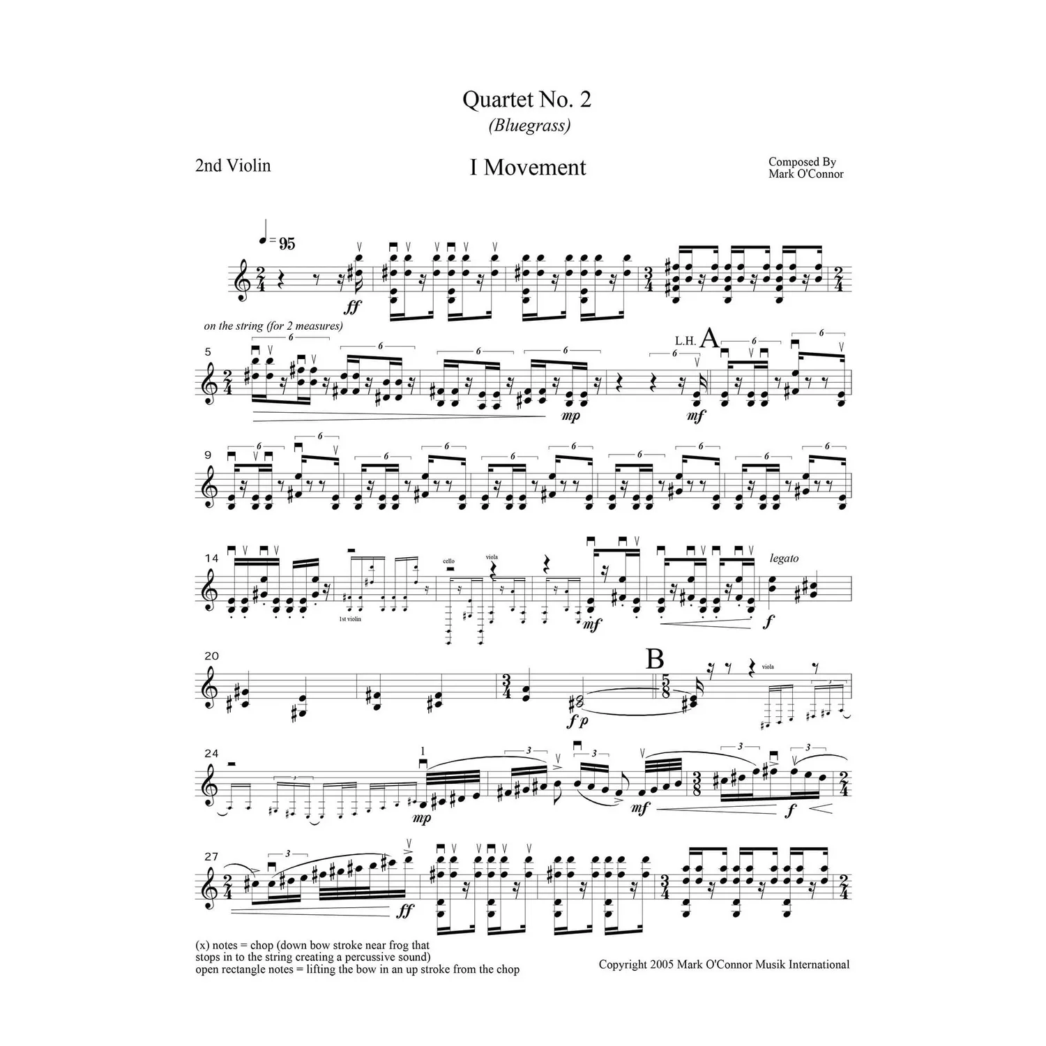Mark O'Connor String Quartet No.2 Violine 2 Noten Download