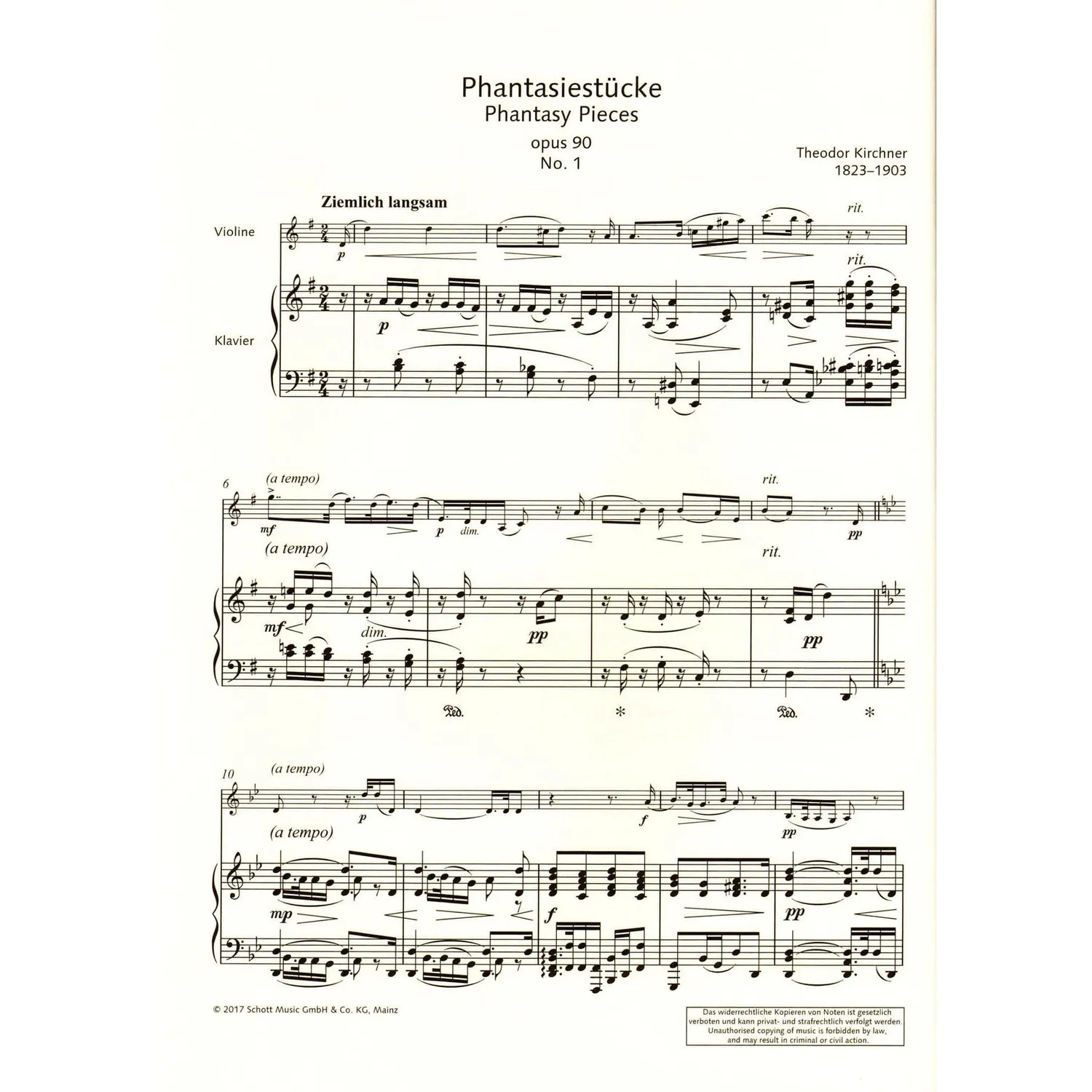Schott 25 Romantische Miniaturen Violine Klavier Noten