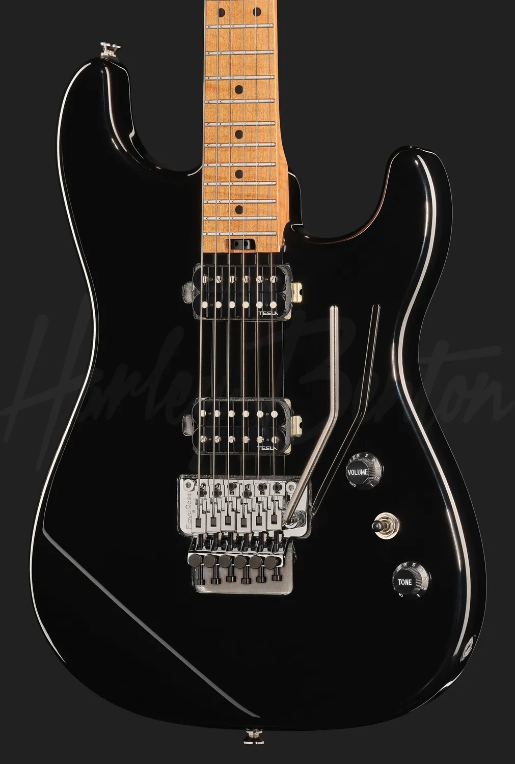 Harley Benton ST-80FR MN HH E-Gitarre schwarz 80s