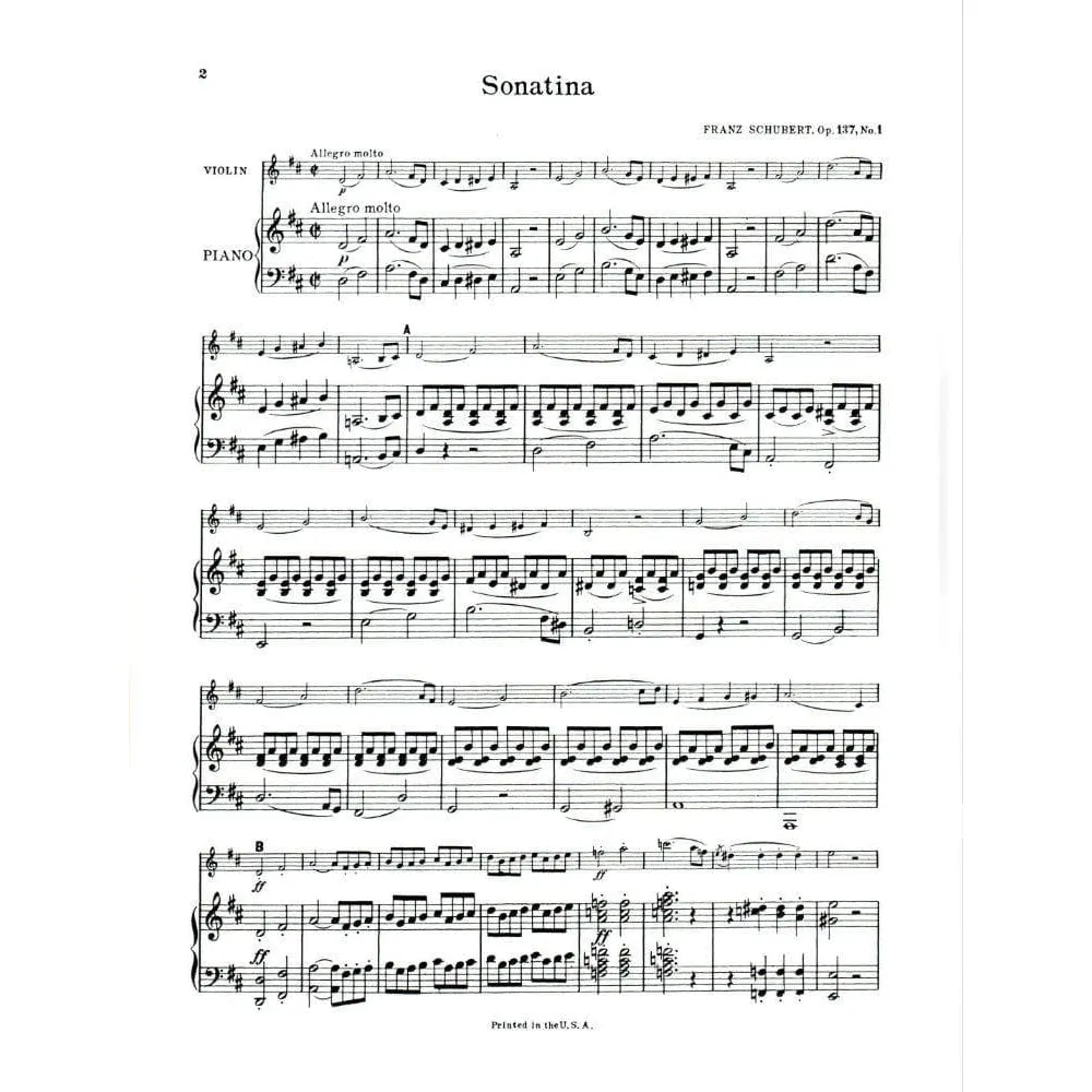 Shar Music Schubert 3 Sonatinen Op.137 Violinennoten Klavier
