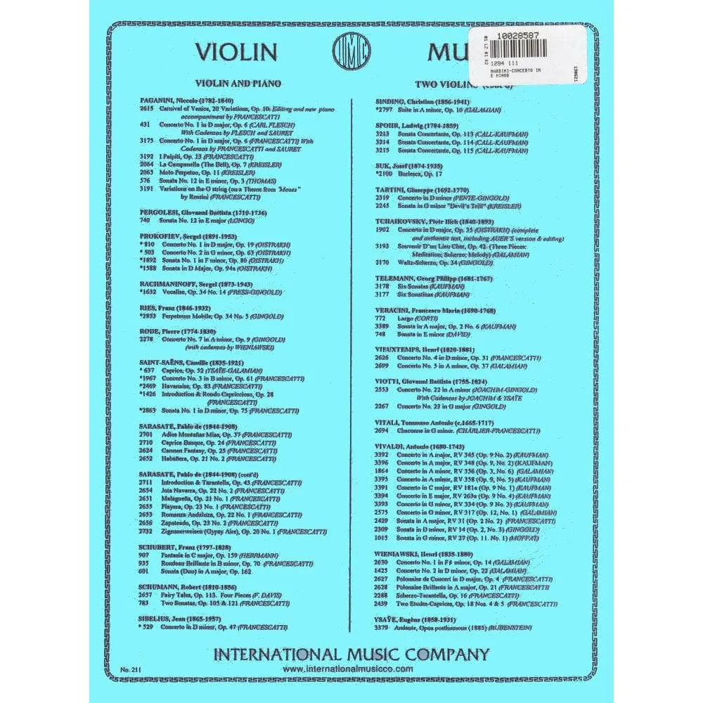 Nardini Konzert e-Moll Noten Violine solo Gingold