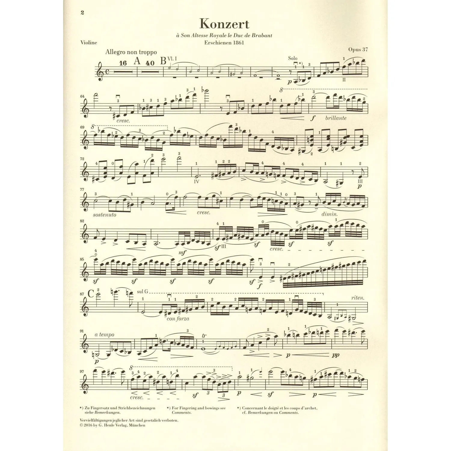 Shar Music Vieuxtemps Konzert 5 a-Moll Geigennoten Urtext