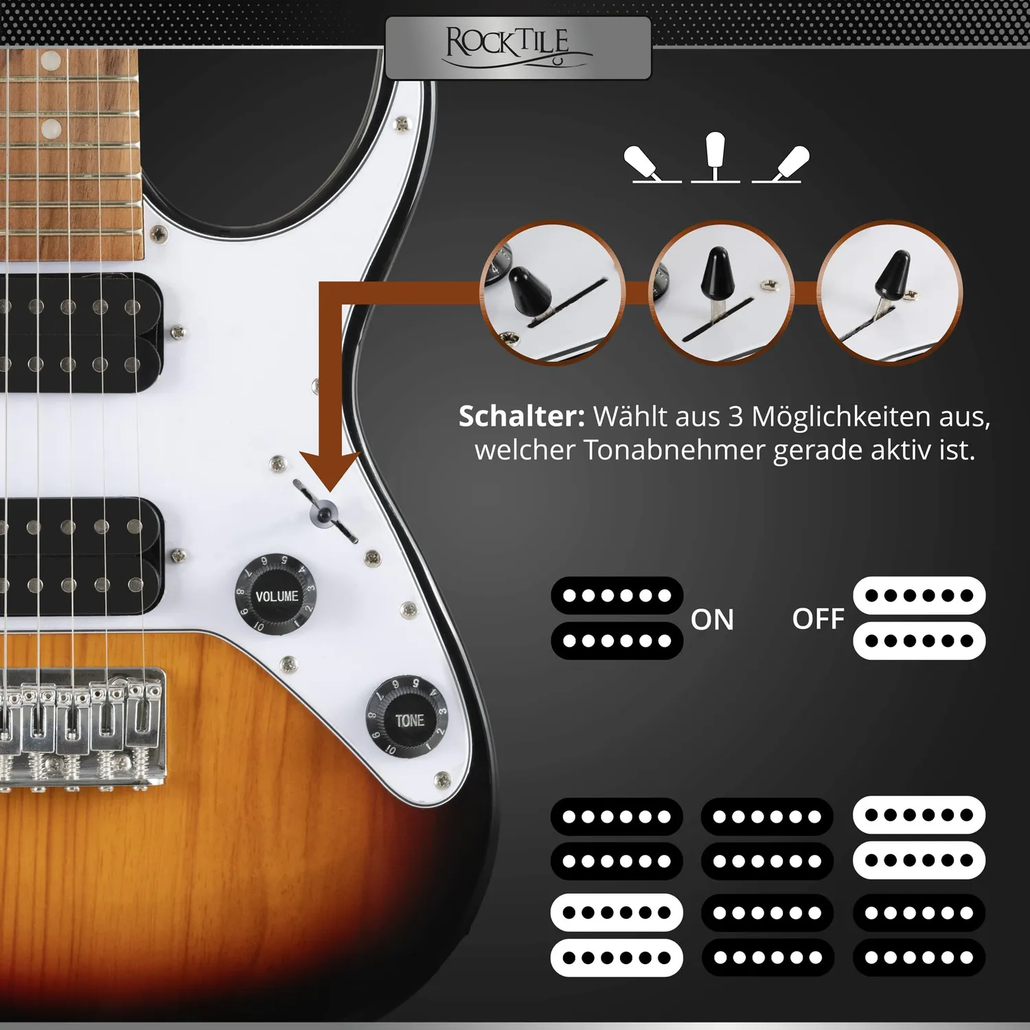 Rocktile Youngster YS-1SB 3/4 E-Gitarre Sunburst