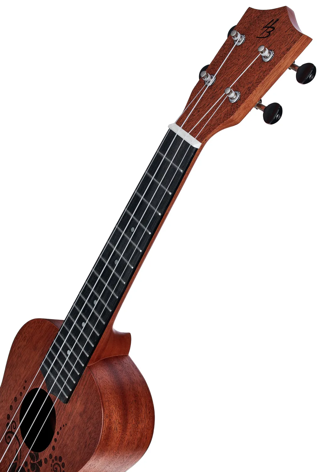 Harley Benton Standard Kahuna-C Flower Konzert-Ukulele Mahagoni
