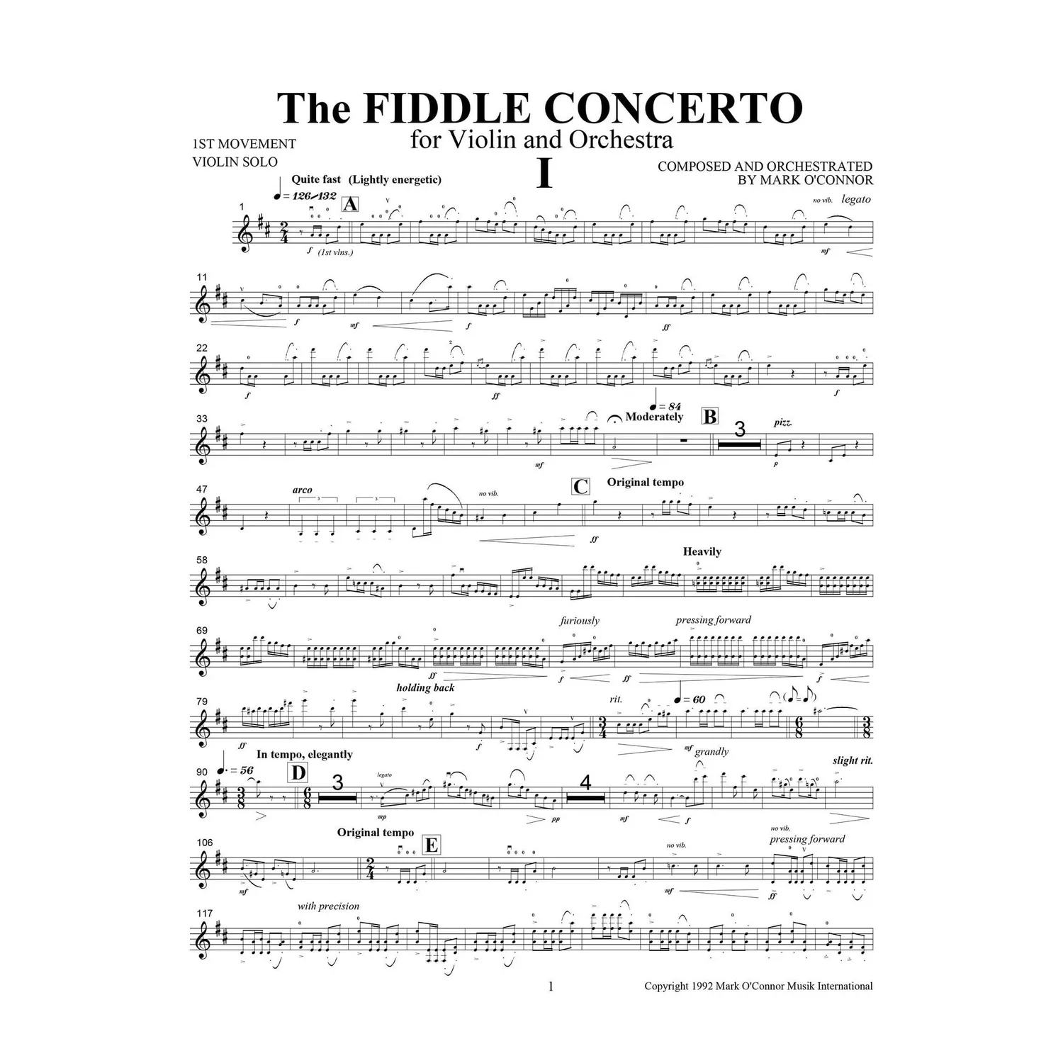 Shar Music O'Connor Fiddle Concerto Violin-Solo Download