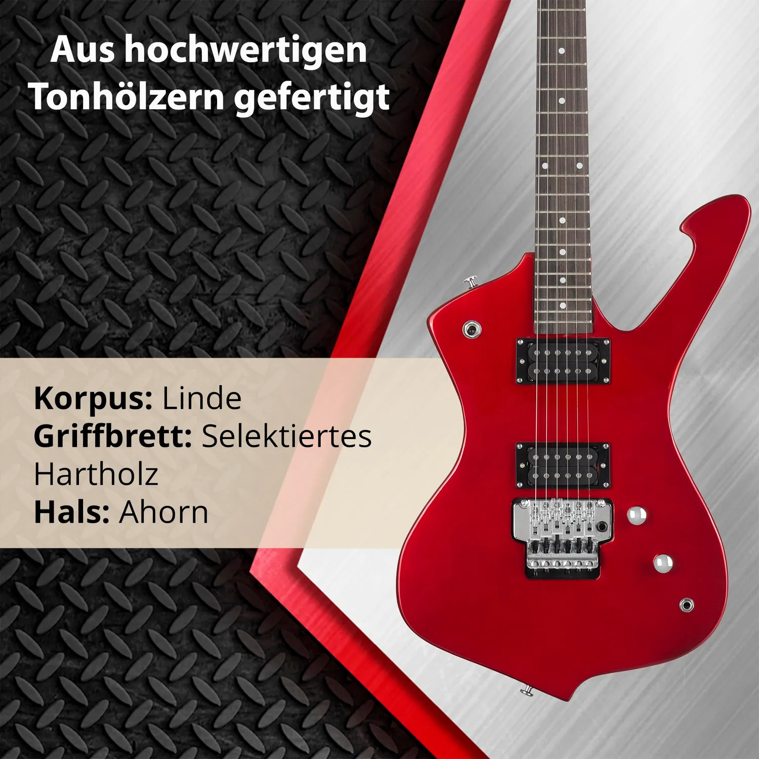 Rocktile Sidewinder MG-3012 E-Gitarre Metallic Red