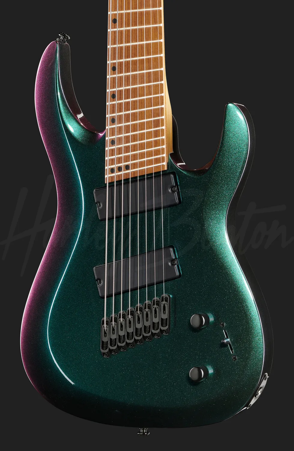 Harley Benton R-458FFB Roasted 8-Saiter Multiscale Flip-Flop Blue