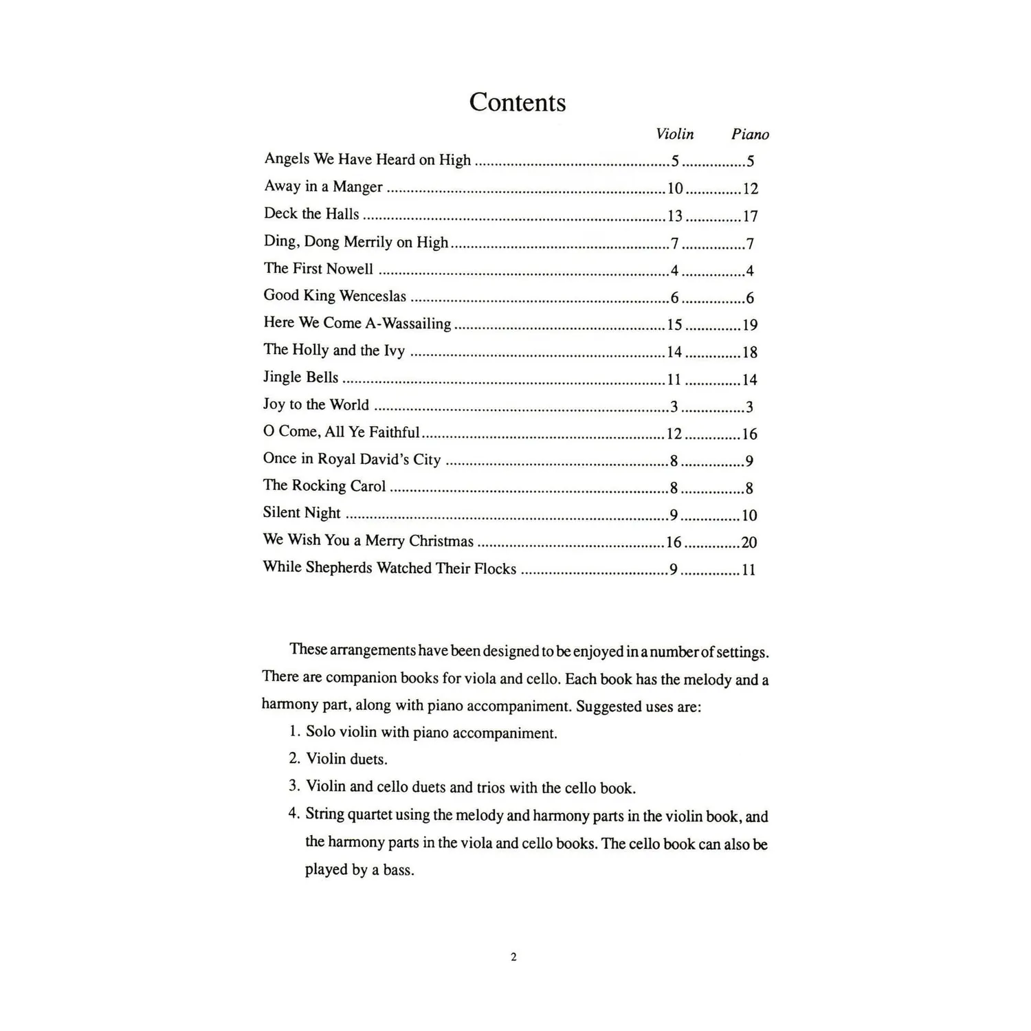 Mel Bay Christmas Solos Violine Level 1 Noten Duncan