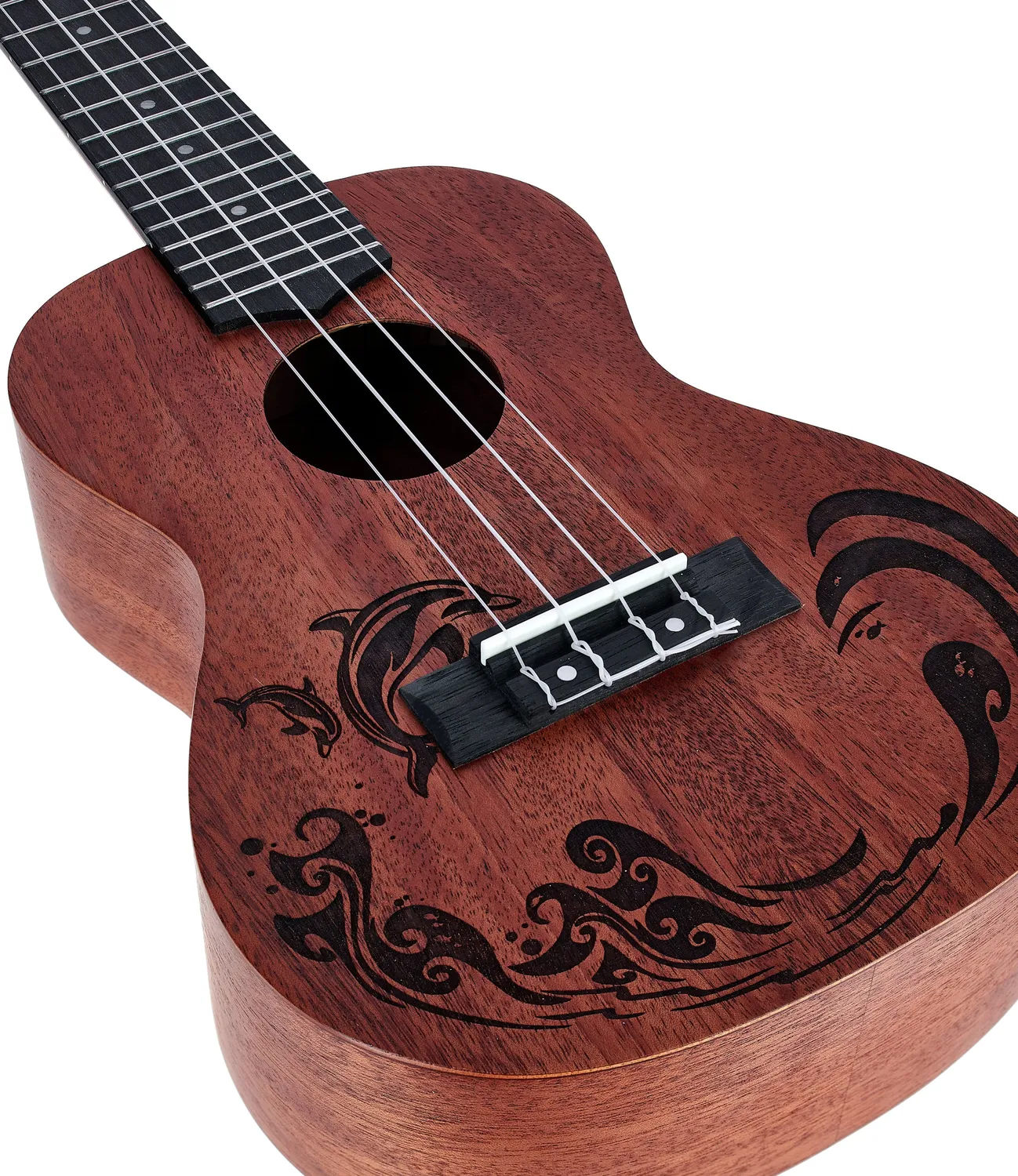 Harley Benton Kahuna-C Dolphin Ukulele Konzert Mahagoni Laser