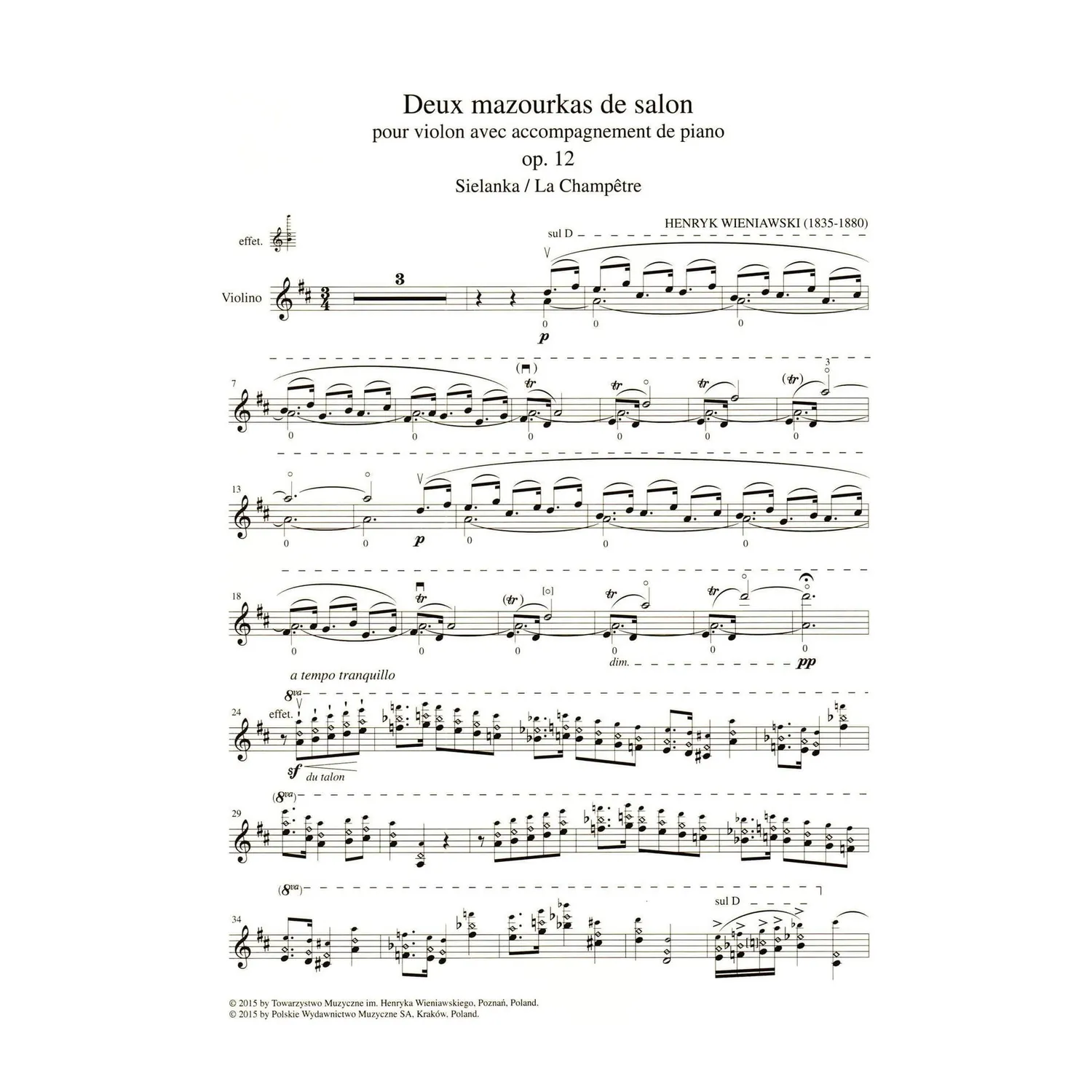 PWM Wieniawski 2 Mazurkas Op 12 Violinnoten