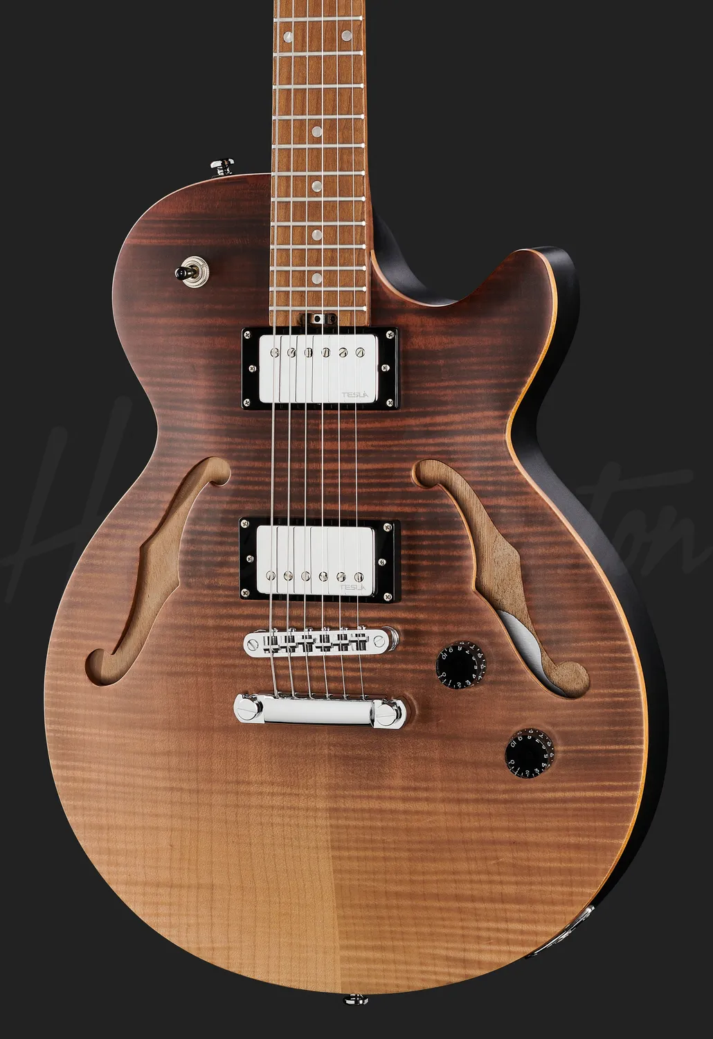 Harley Benton Aeolus E-Gitarre Frost Flame Semi-Hollow