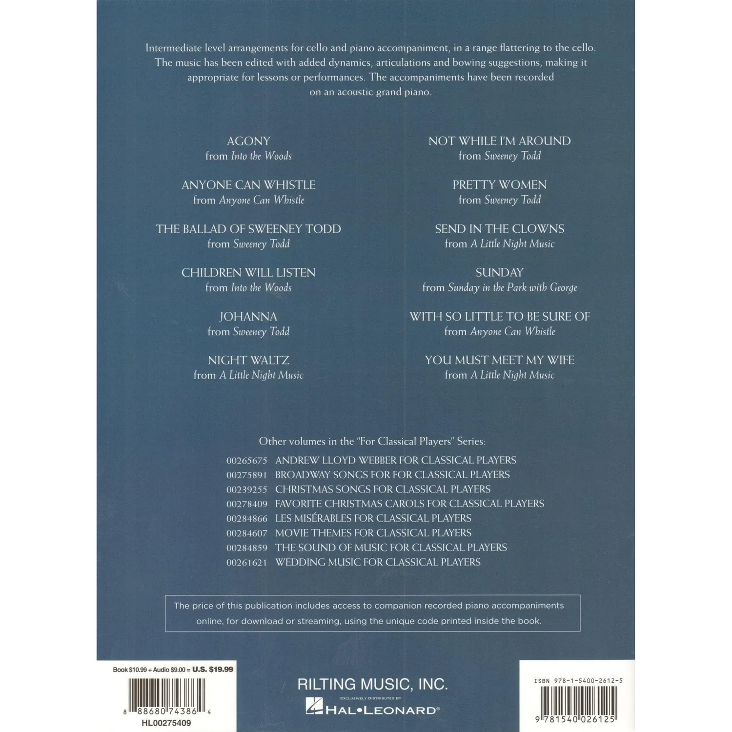 Shar Music Sondheim Classical Players Cello Noten mit Klavier
