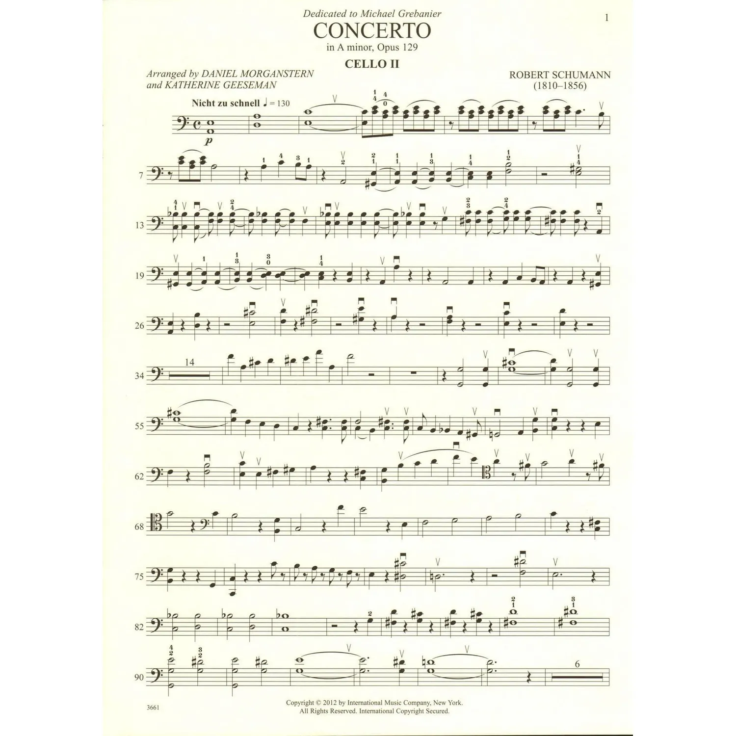 Schumann Cellokonzert a-moll Cello-Noten 2. Cello