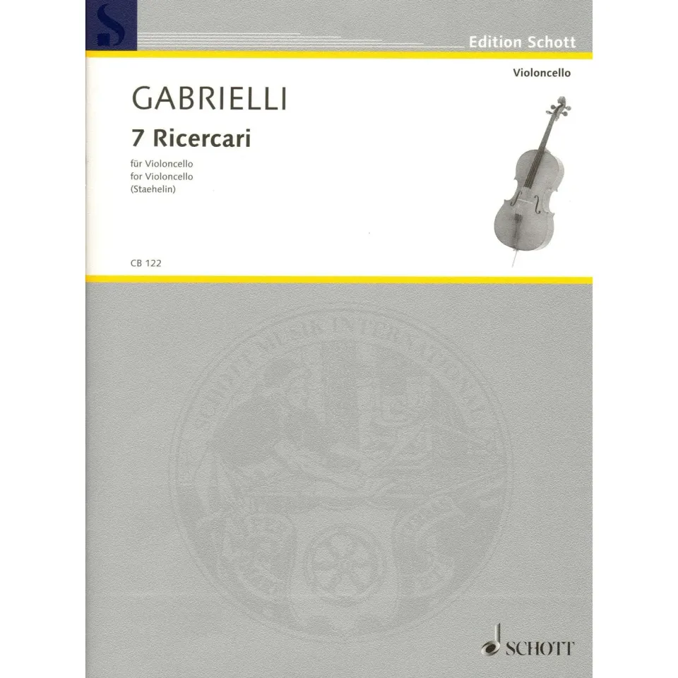 Schott Gabrielli 7 Ricercari Noten Violoncello solo Barock